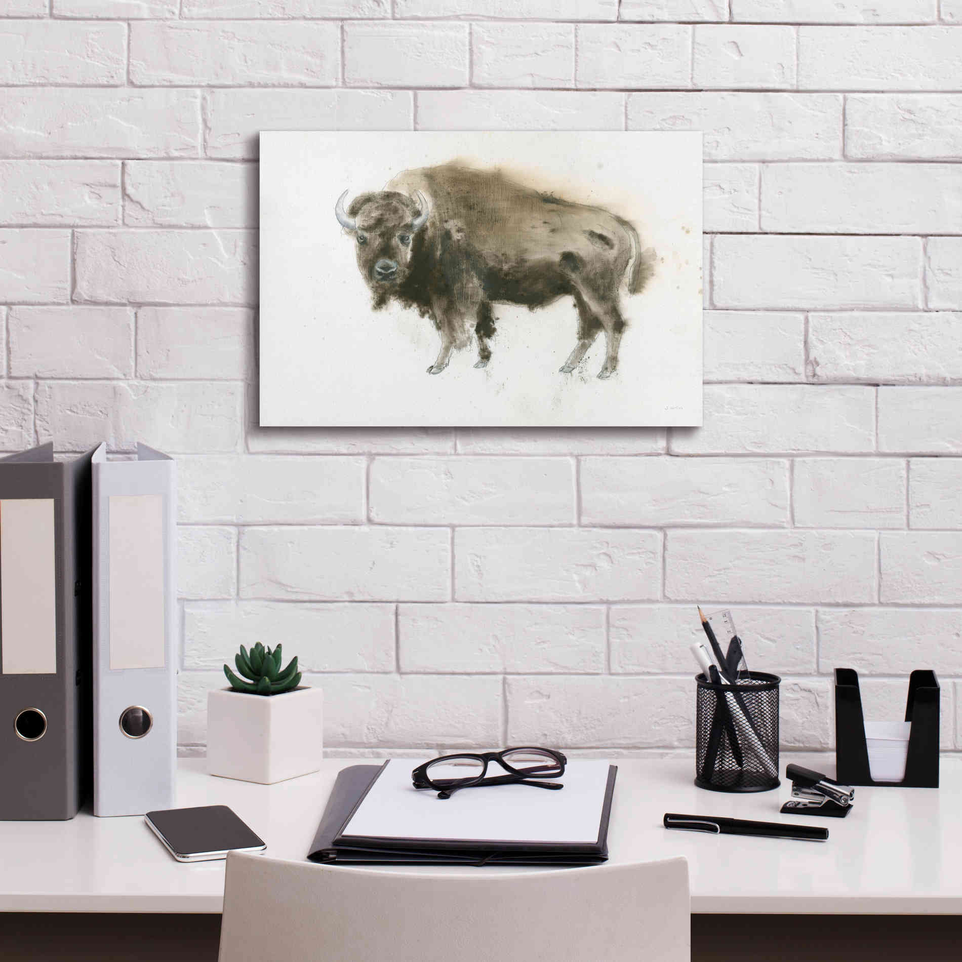 'Buffalo Bill' by James Wiens, Canvas Wall Art,18 x 12