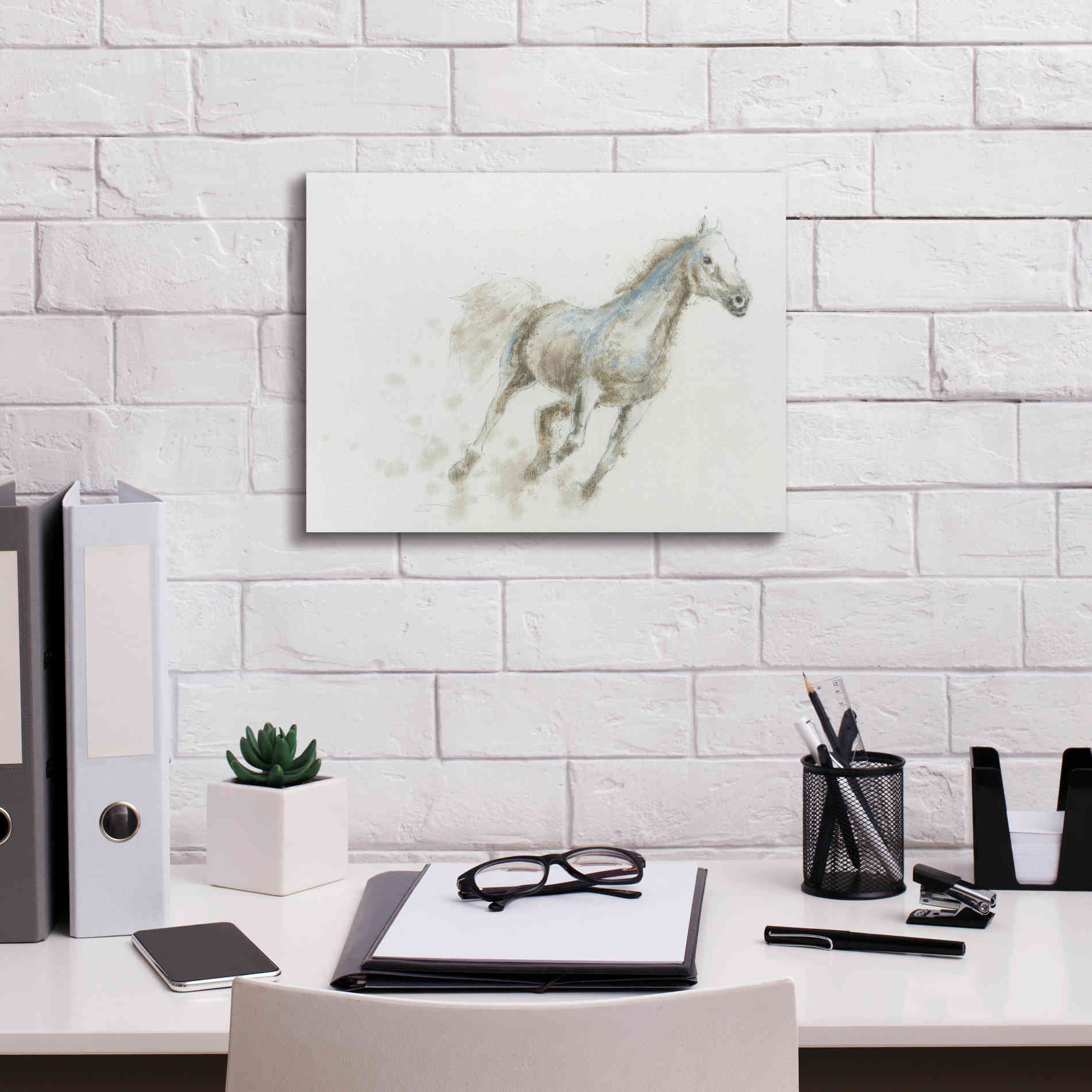 'Stallion I Horizontal' by James Wiens, Canvas Wall Art,16 x 12