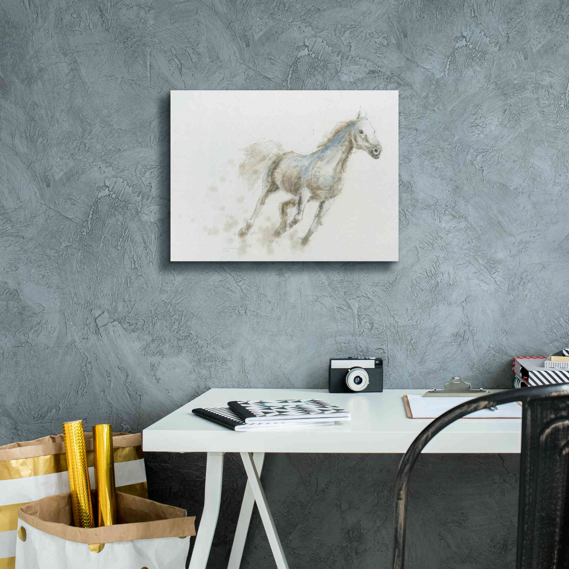 'Stallion I Horizontal' by James Wiens, Canvas Wall Art,16 x 12