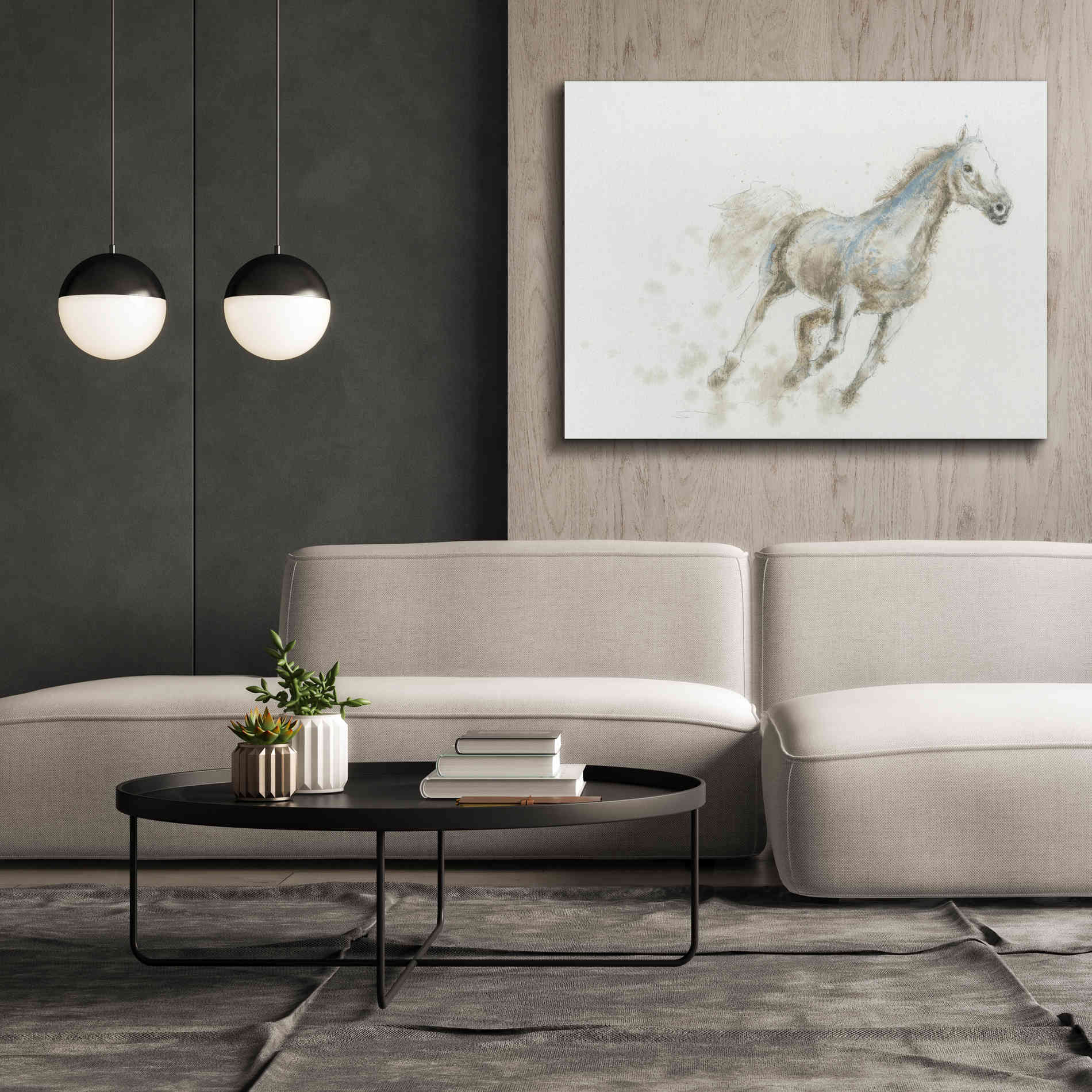 'Stallion I Horizontal' by James Wiens, Canvas Wall Art,54 x 40