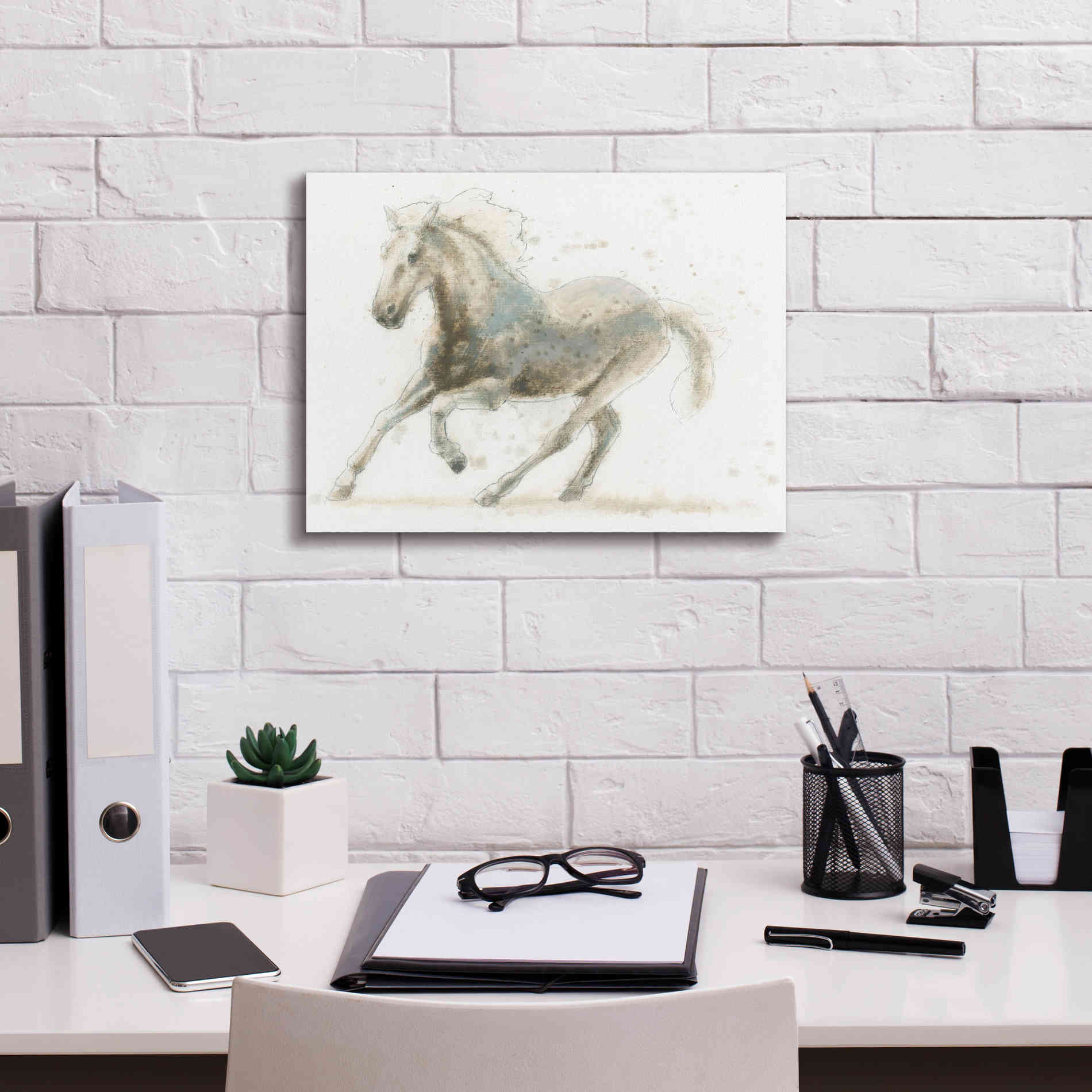 'Stallion II Horizontal' by James Wiens, Canvas Wall Art,16 x 12