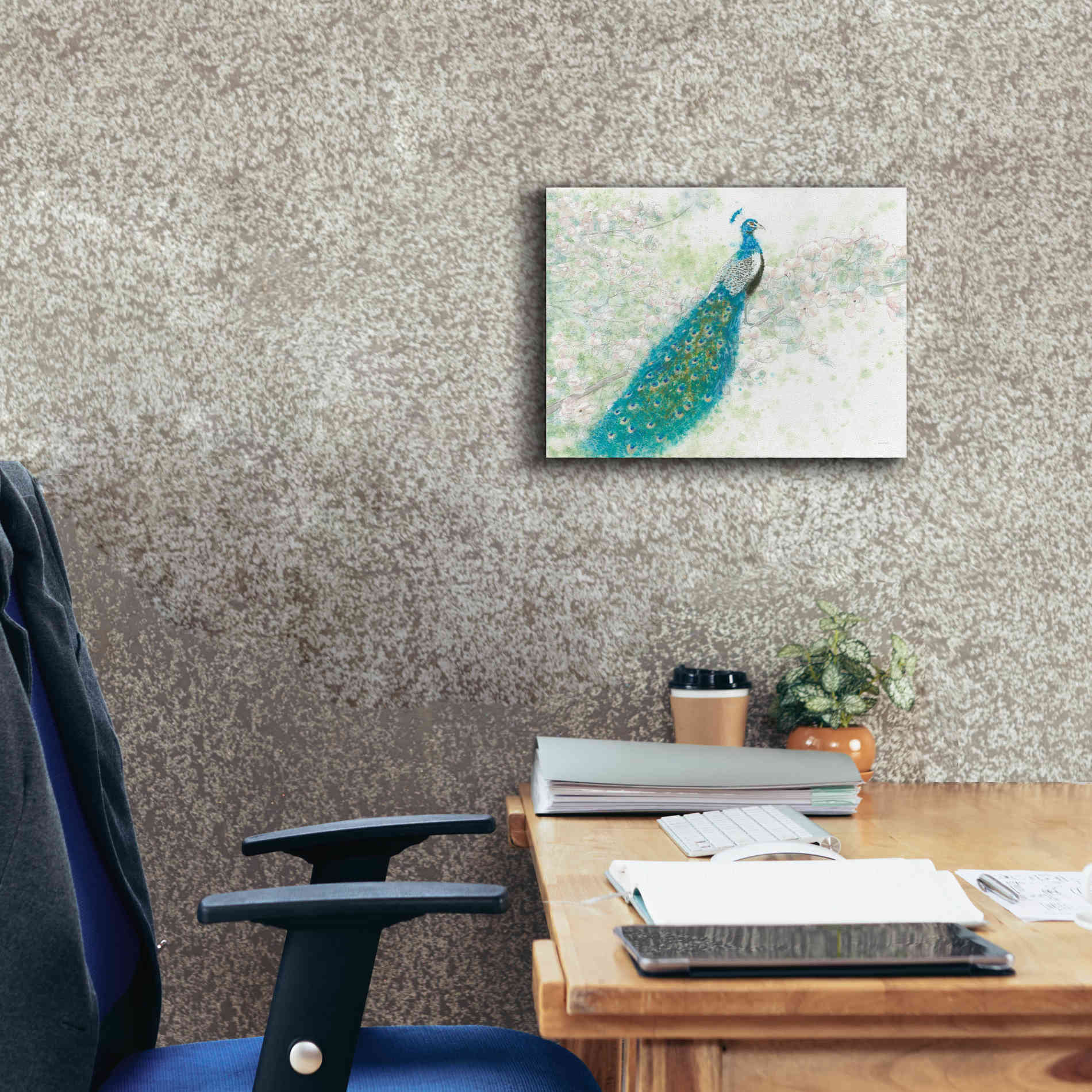 'Spring Peacock I' by James Wiens, Canvas Wall Art,16 x 12