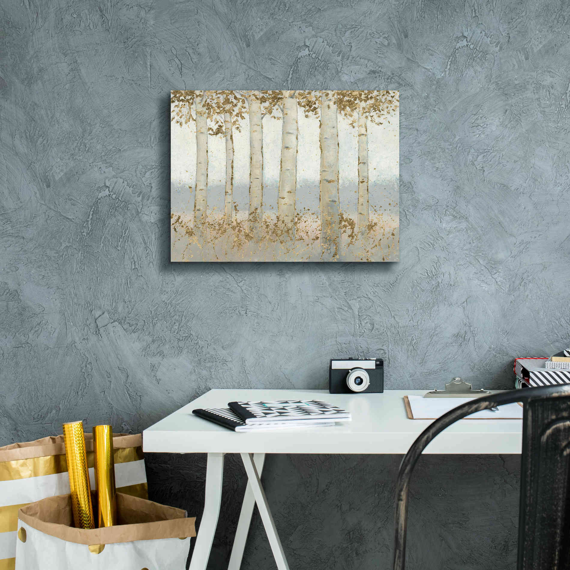 'Magnificent Birch Grove' by James Wiens, Canvas Wall Art,16 x 12