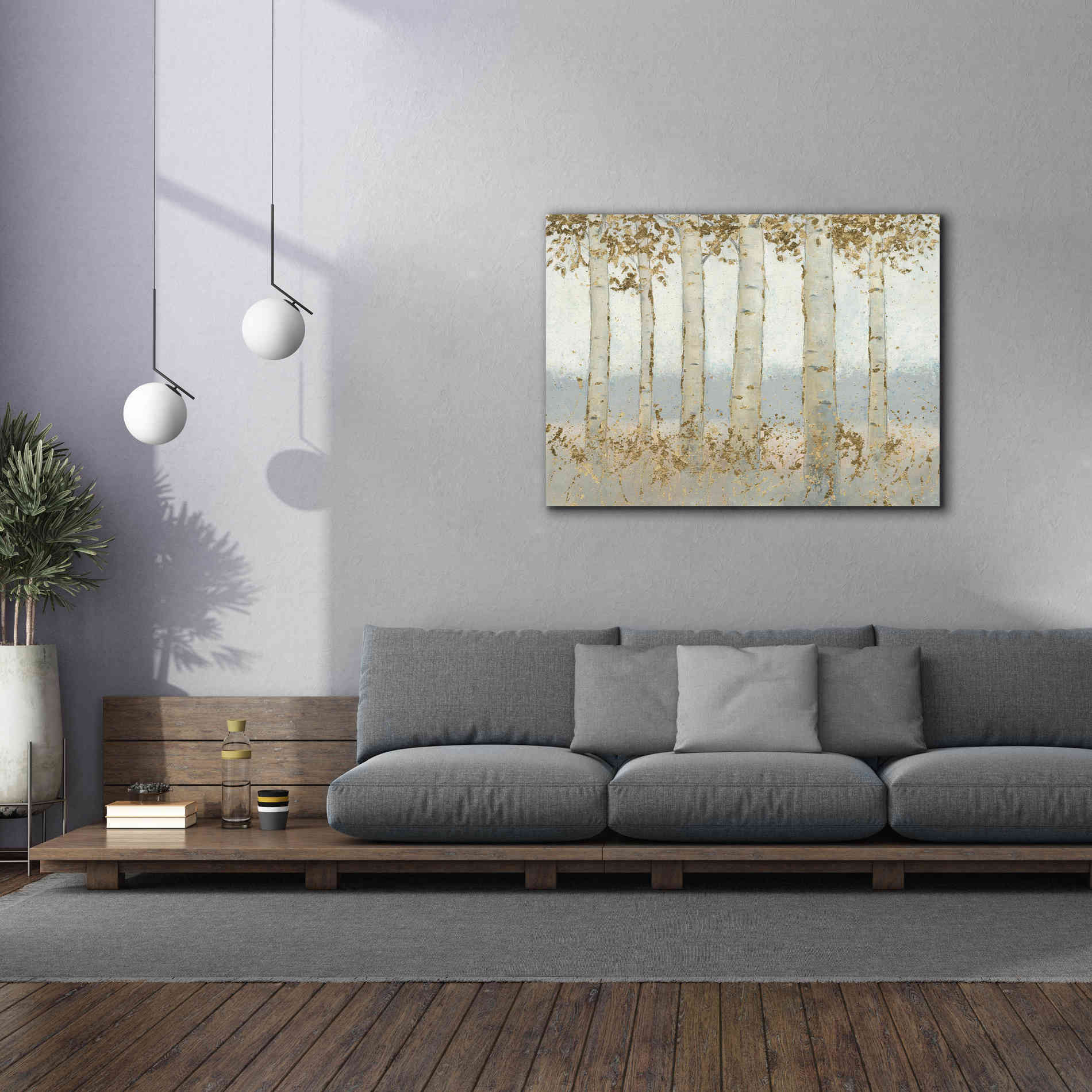 'Magnificent Birch Grove' by James Wiens, Canvas Wall Art,54 x 40