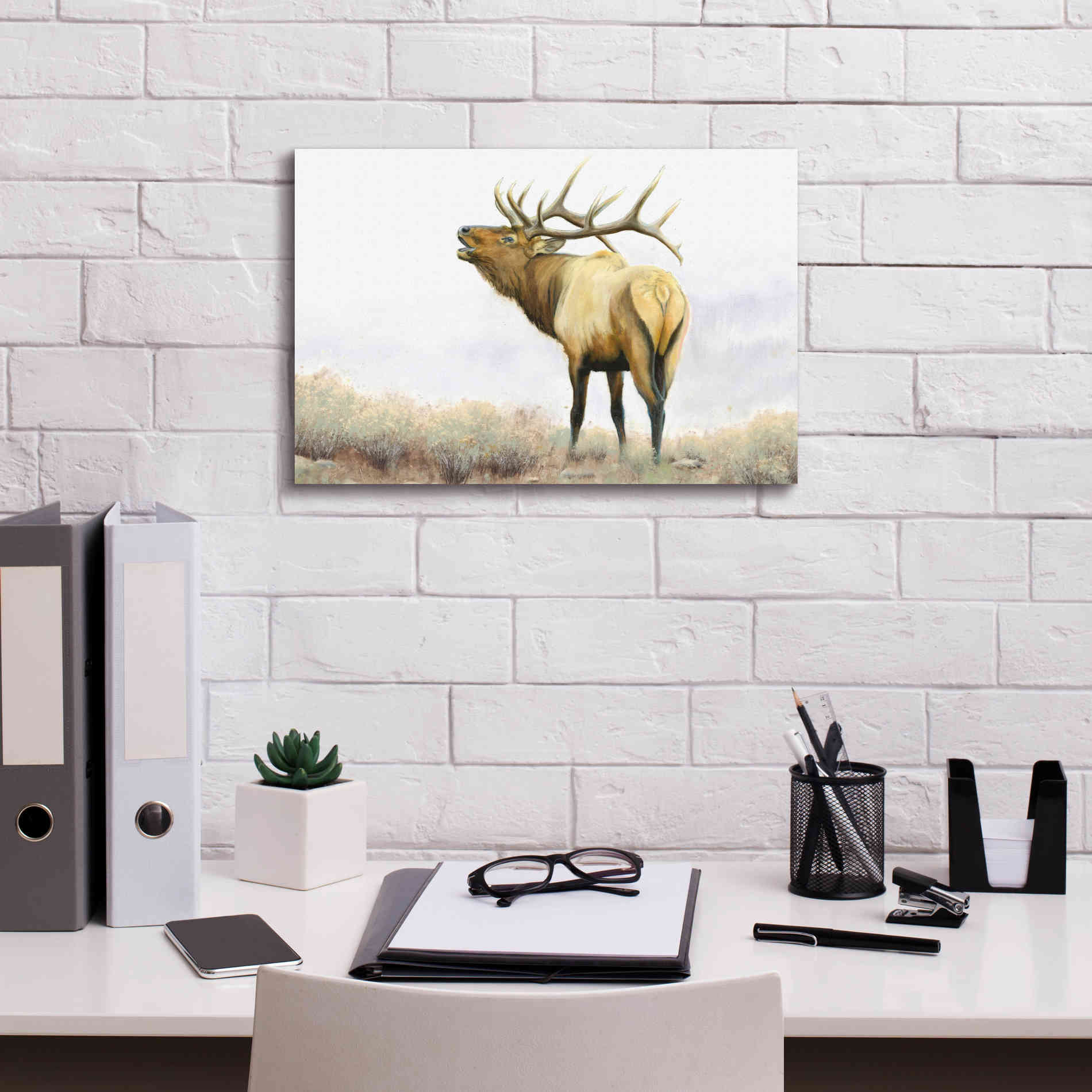 'Majestic Elk' by James Wiens, Canvas Wall Art,18 x 12