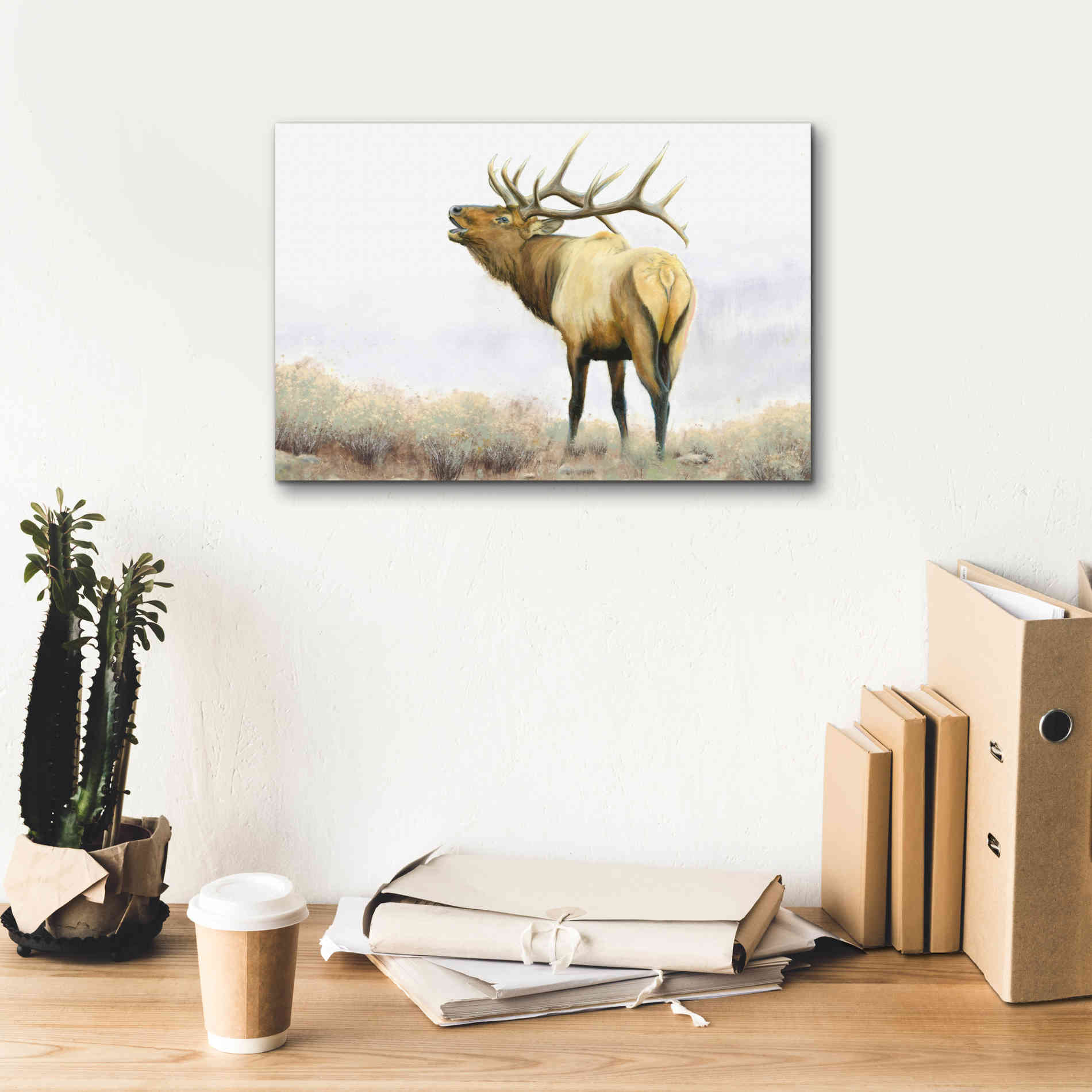 'Majestic Elk' by James Wiens, Canvas Wall Art,18 x 12
