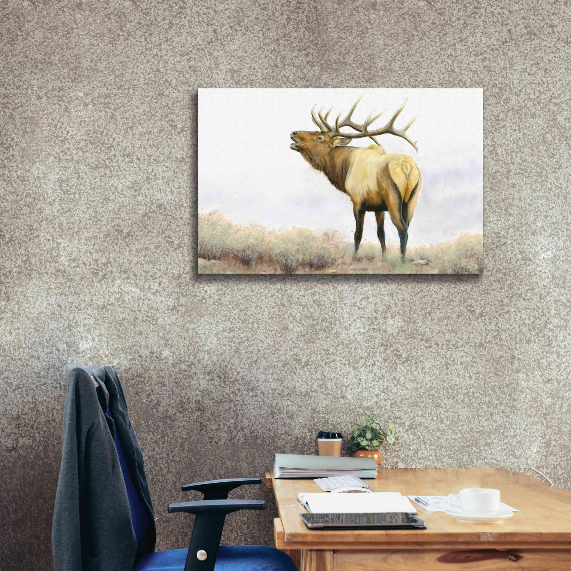 'Majestic Elk' by James Wiens, Canvas Wall Art,40 x 26