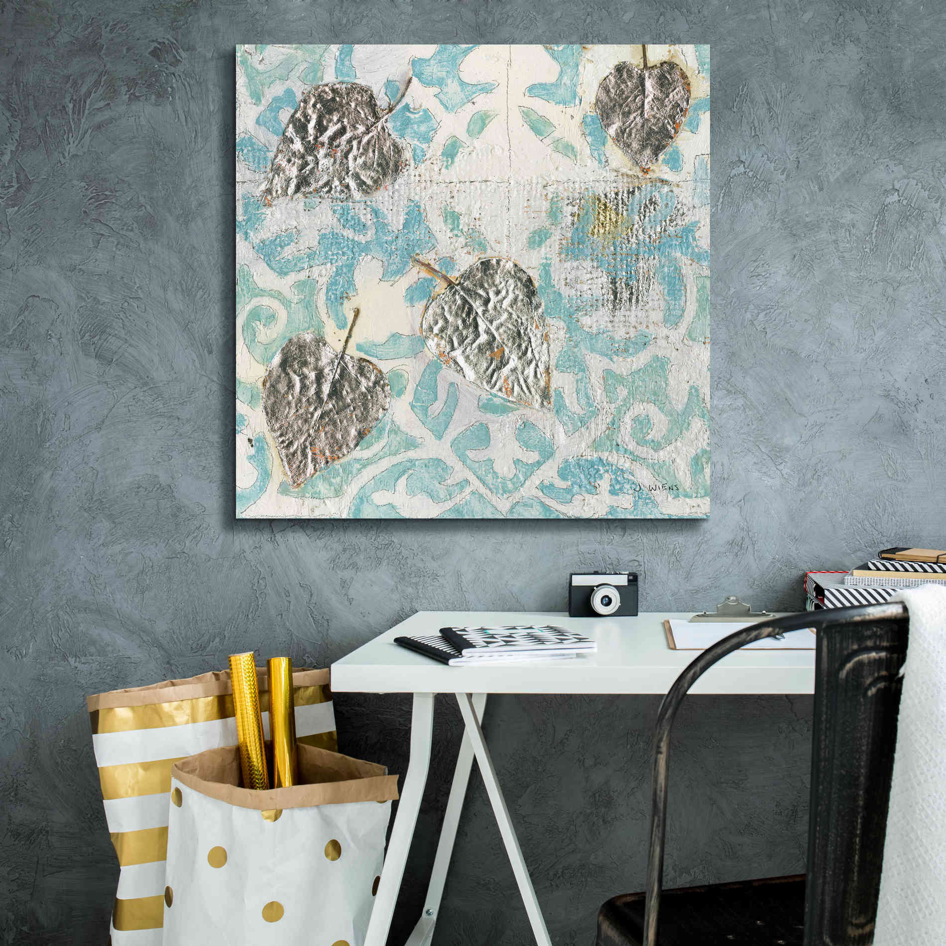 'Gracefully Blue I' by James Wiens, Canvas Wall Art,26 x 26