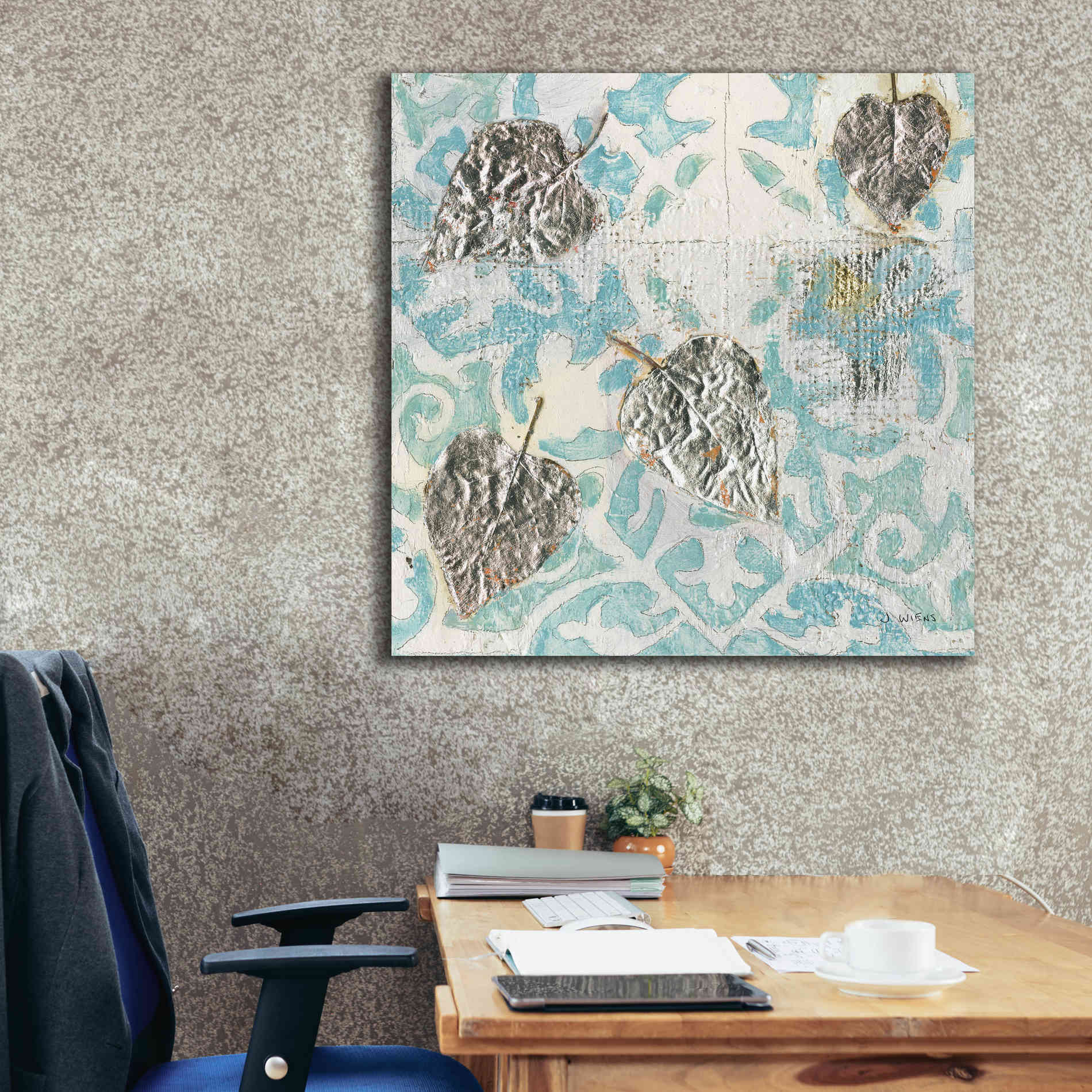 'Gracefully Blue I' by James Wiens, Canvas Wall Art,37 x 37