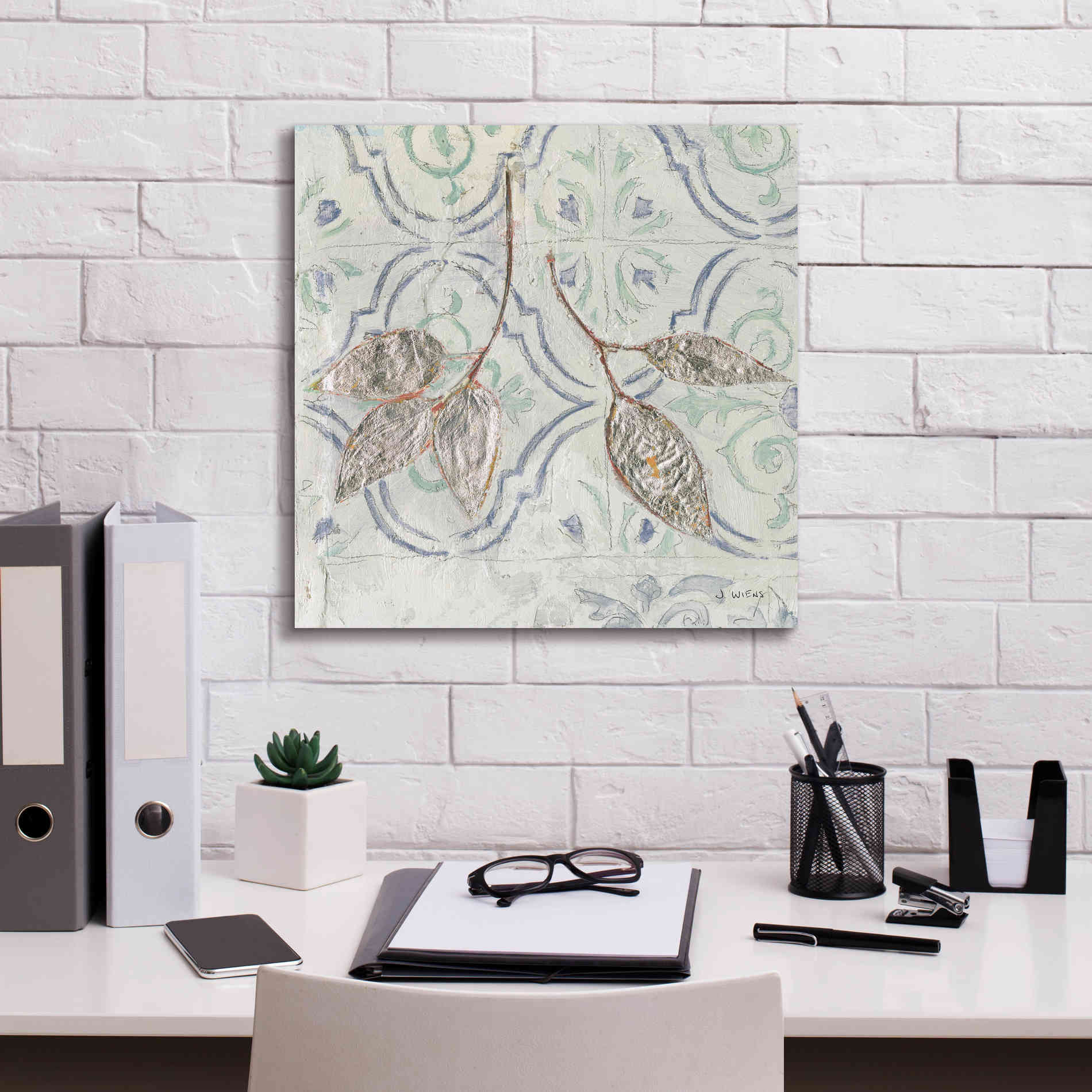 'Gracefully Blue III' by James Wiens, Canvas Wall Art,18 x 18