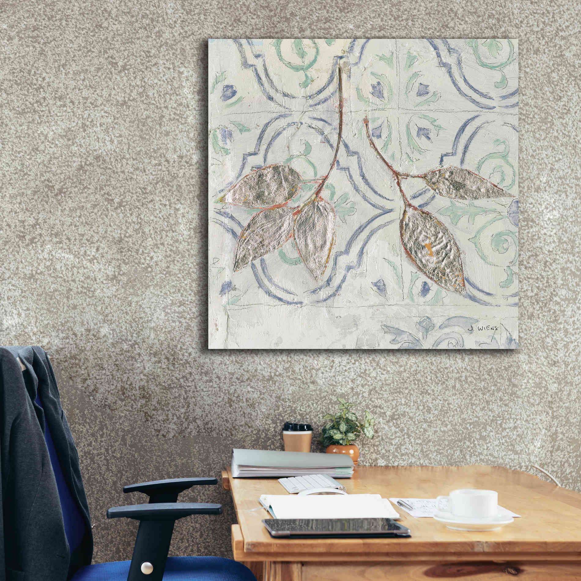 'Gracefully Blue III' by James Wiens, Canvas Wall Art,37 x 37