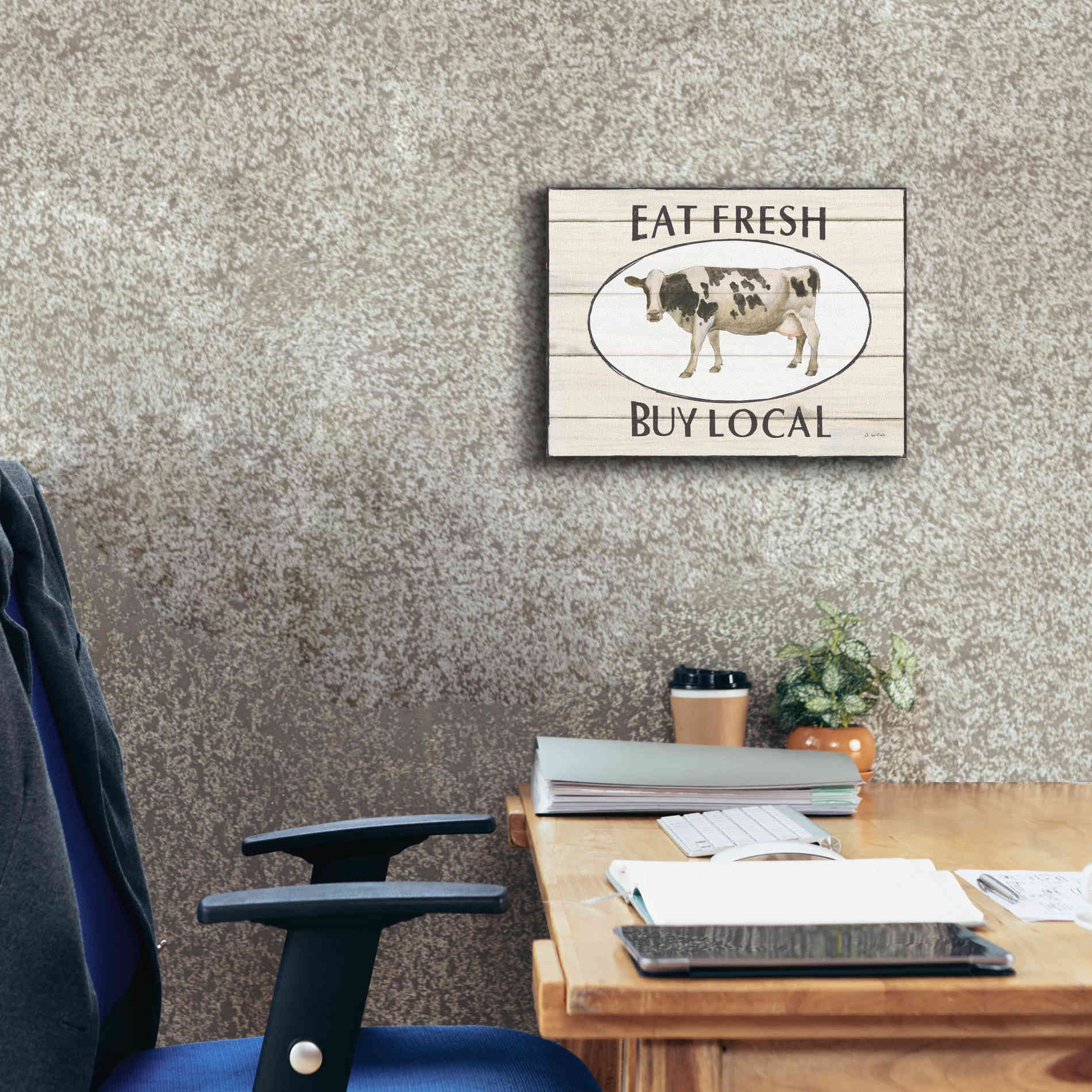 'Country Cow V' by James Wiens, Canvas Wall Art,16 x 12