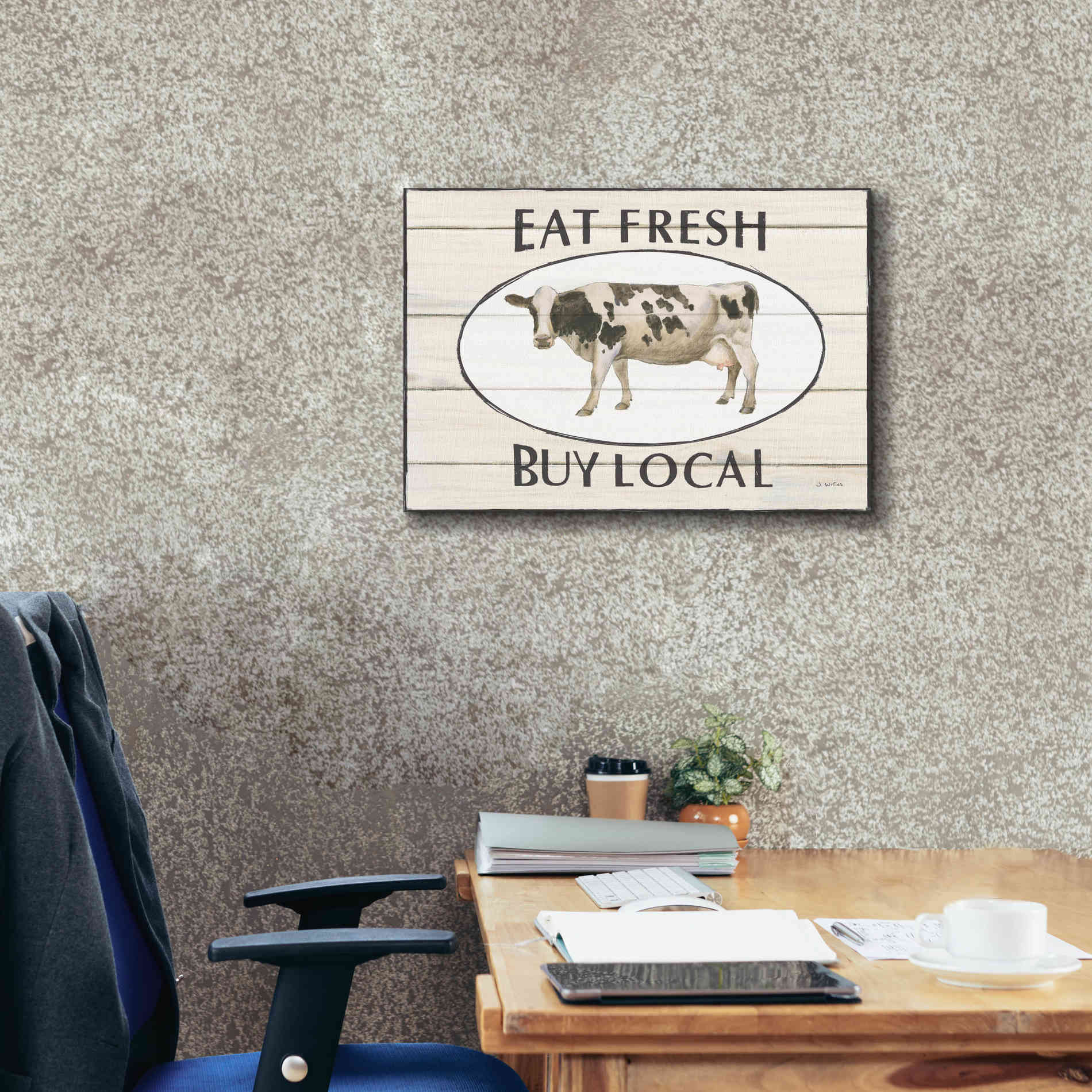 'Country Cow V' by James Wiens, Canvas Wall Art,26 x 18