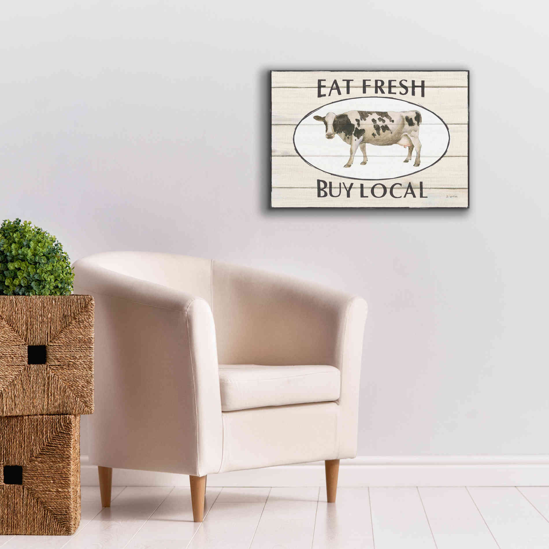 'Country Cow V' by James Wiens, Canvas Wall Art,26 x 18