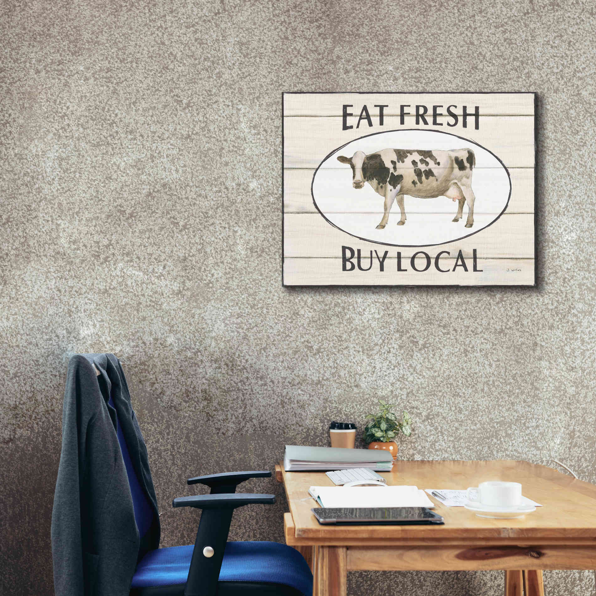 'Country Cow V' by James Wiens, Canvas Wall Art,34 x 26