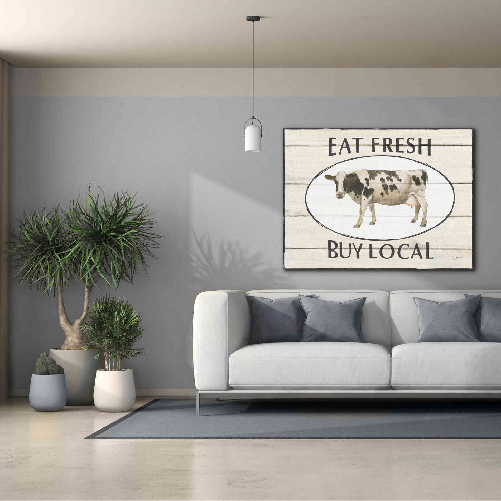 'Country Cow V' by James Wiens, Canvas Wall Art,54 x 40