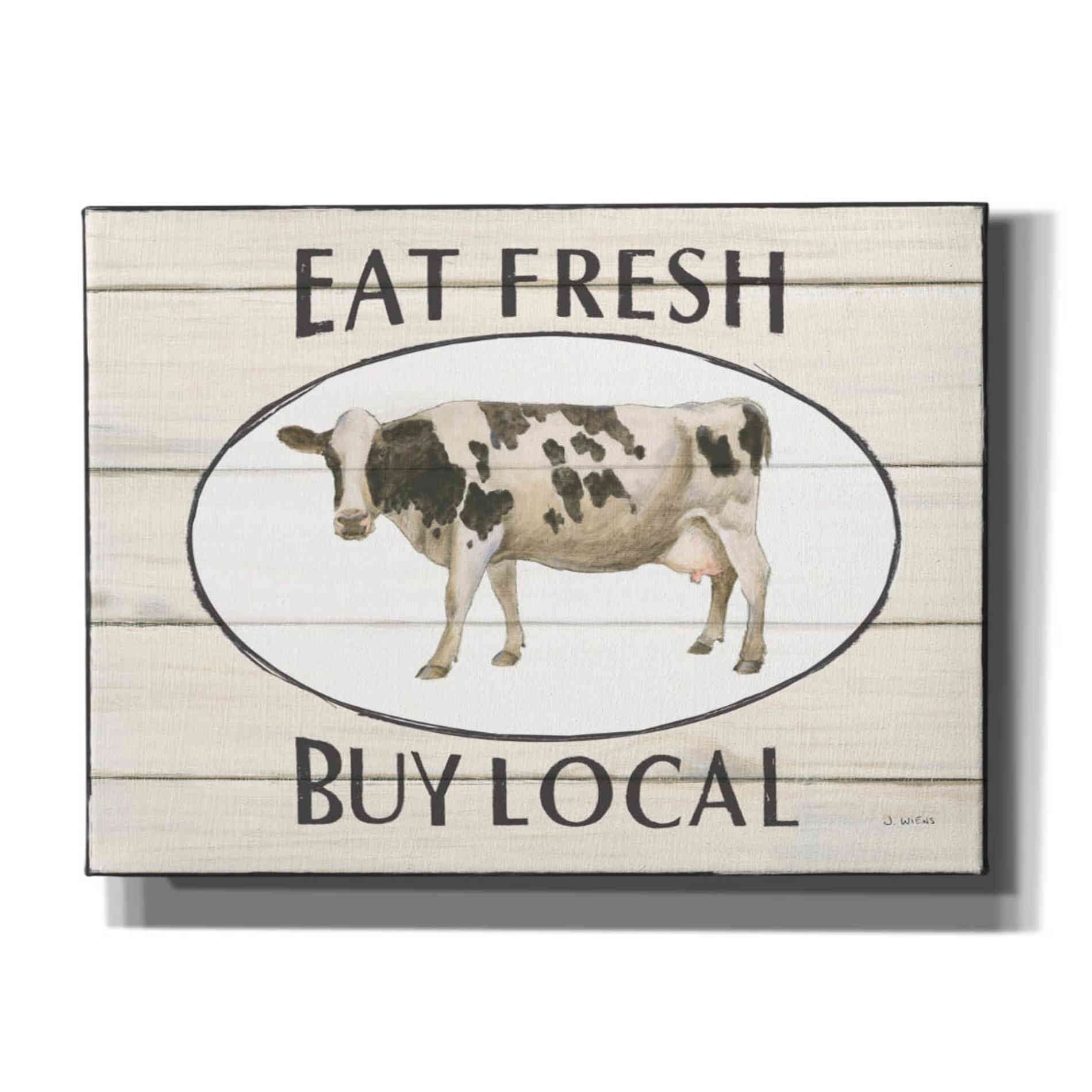 'Country Cow V' by James Wiens, Canvas Wall Art,16x12x1.1x0,26x18x1.1x0,34x26x1.74x0,54x40x1.74x0