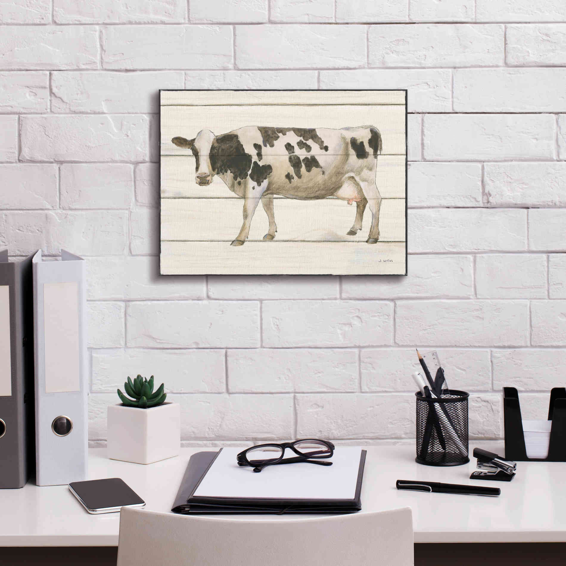 'Country Cow VI' by James Wiens, Canvas Wall Art,16 x 12