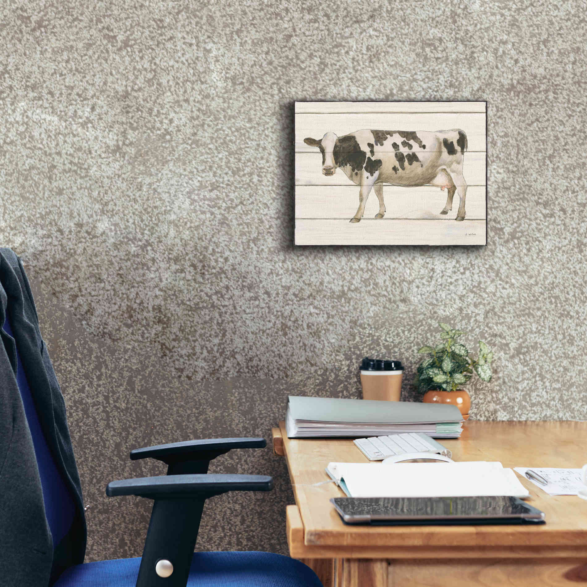 'Country Cow VI' by James Wiens, Canvas Wall Art,16 x 12