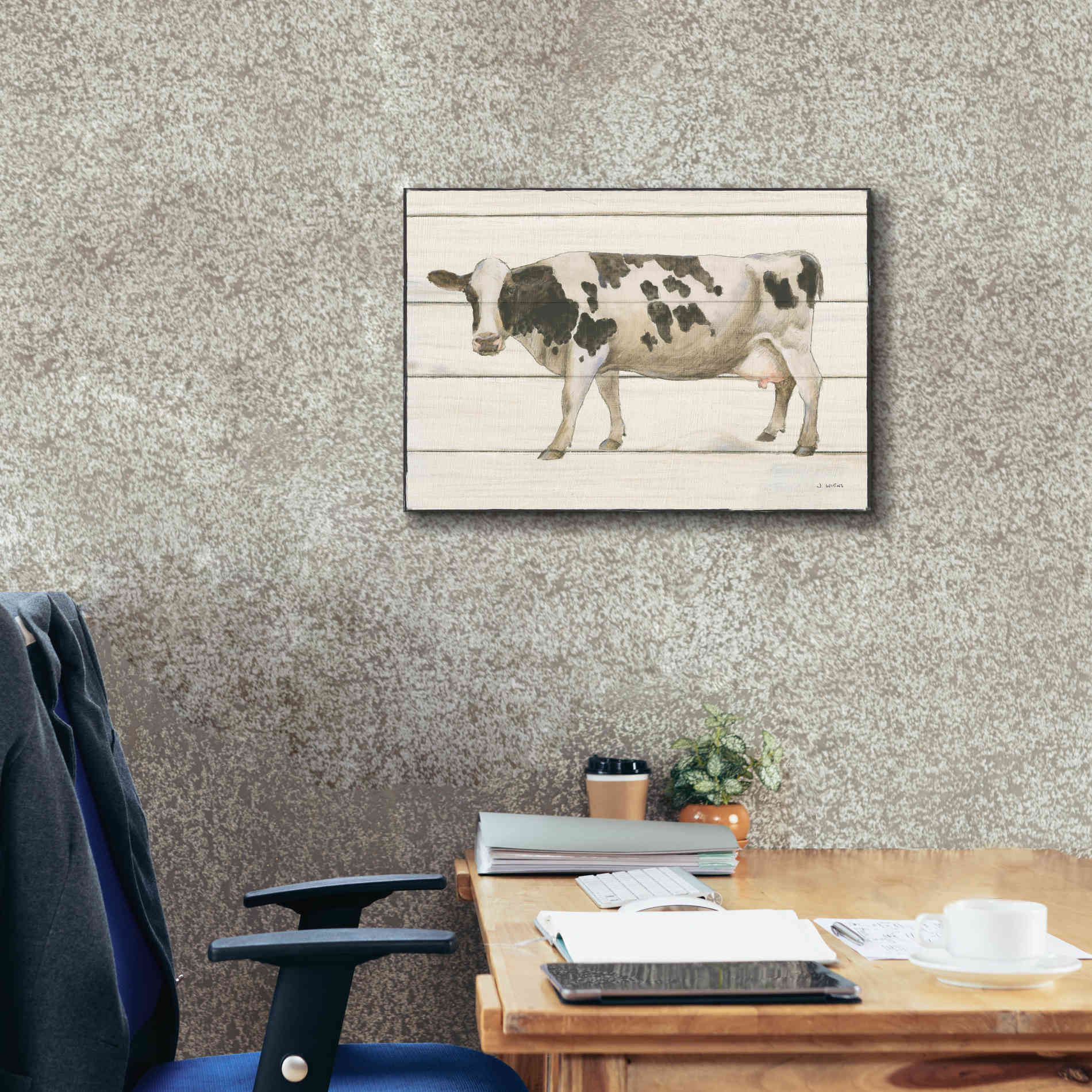 'Country Cow VI' by James Wiens, Canvas Wall Art,26 x 18