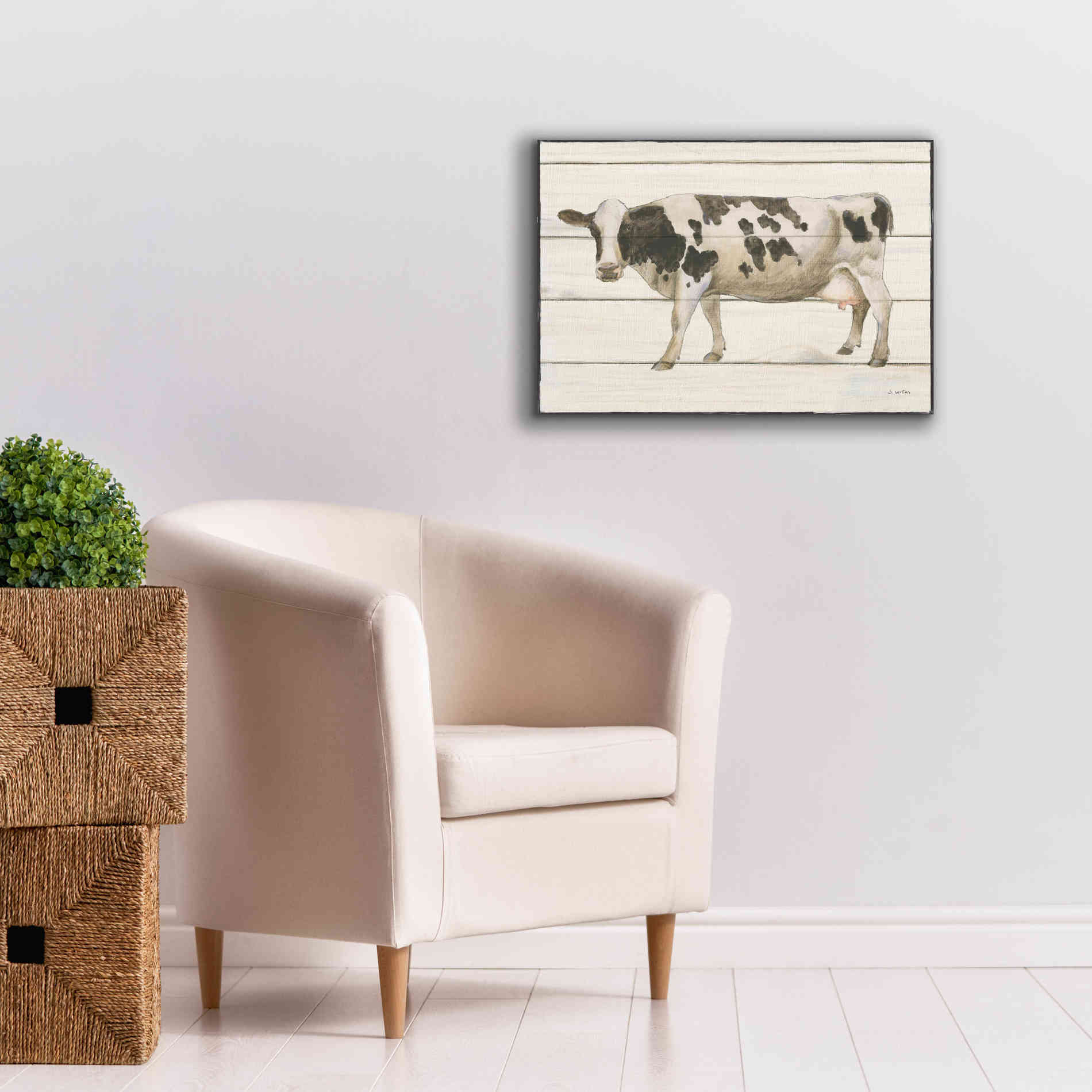 'Country Cow VI' by James Wiens, Canvas Wall Art,26 x 18