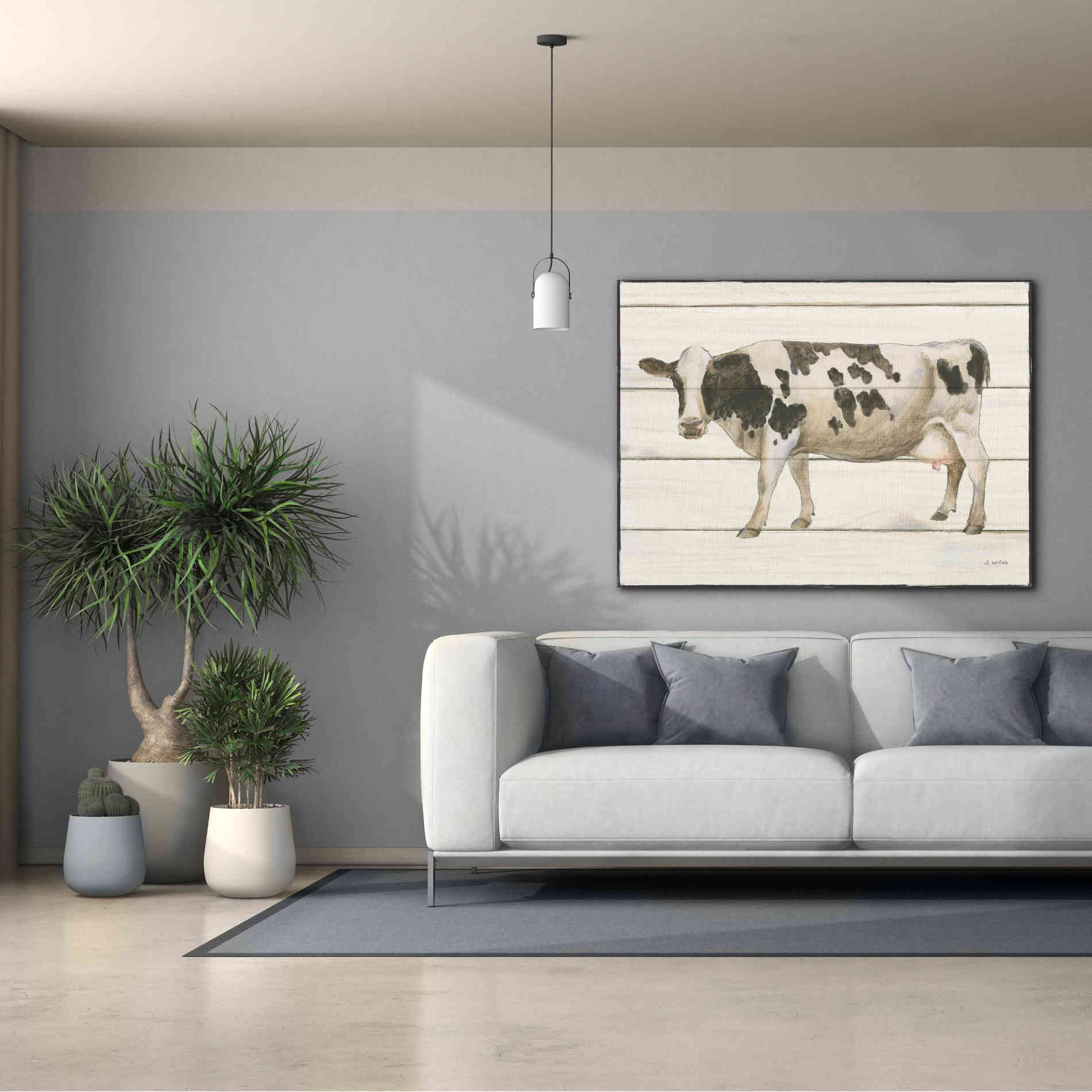 'Country Cow VI' by James Wiens, Canvas Wall Art,54 x 40