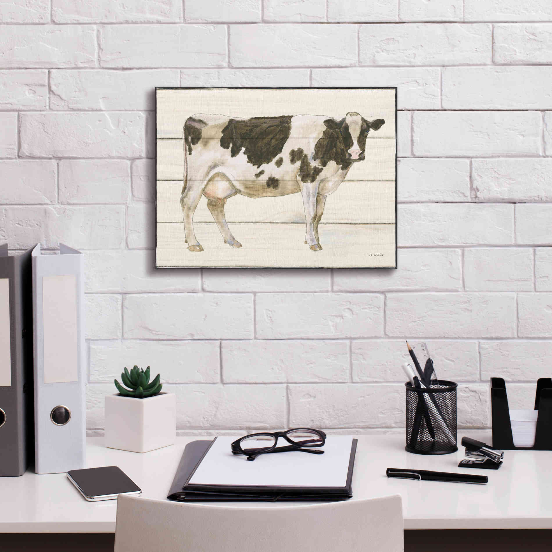 'Country Cow VII' by James Wiens, Canvas Wall Art,16 x 12