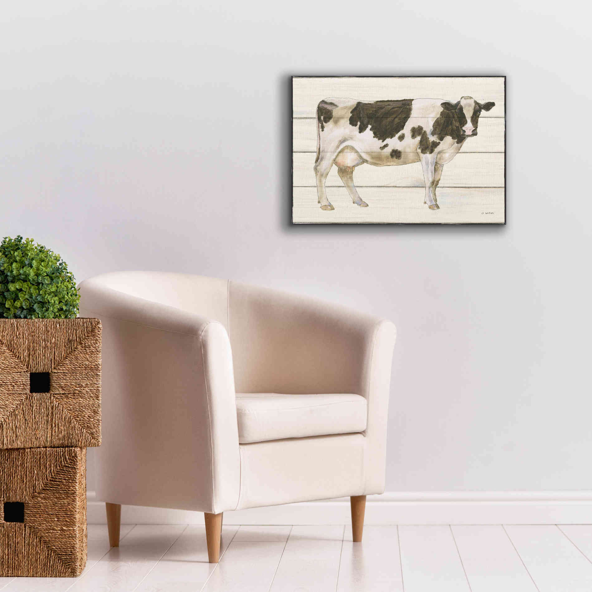 'Country Cow VII' by James Wiens, Canvas Wall Art,26 x 18