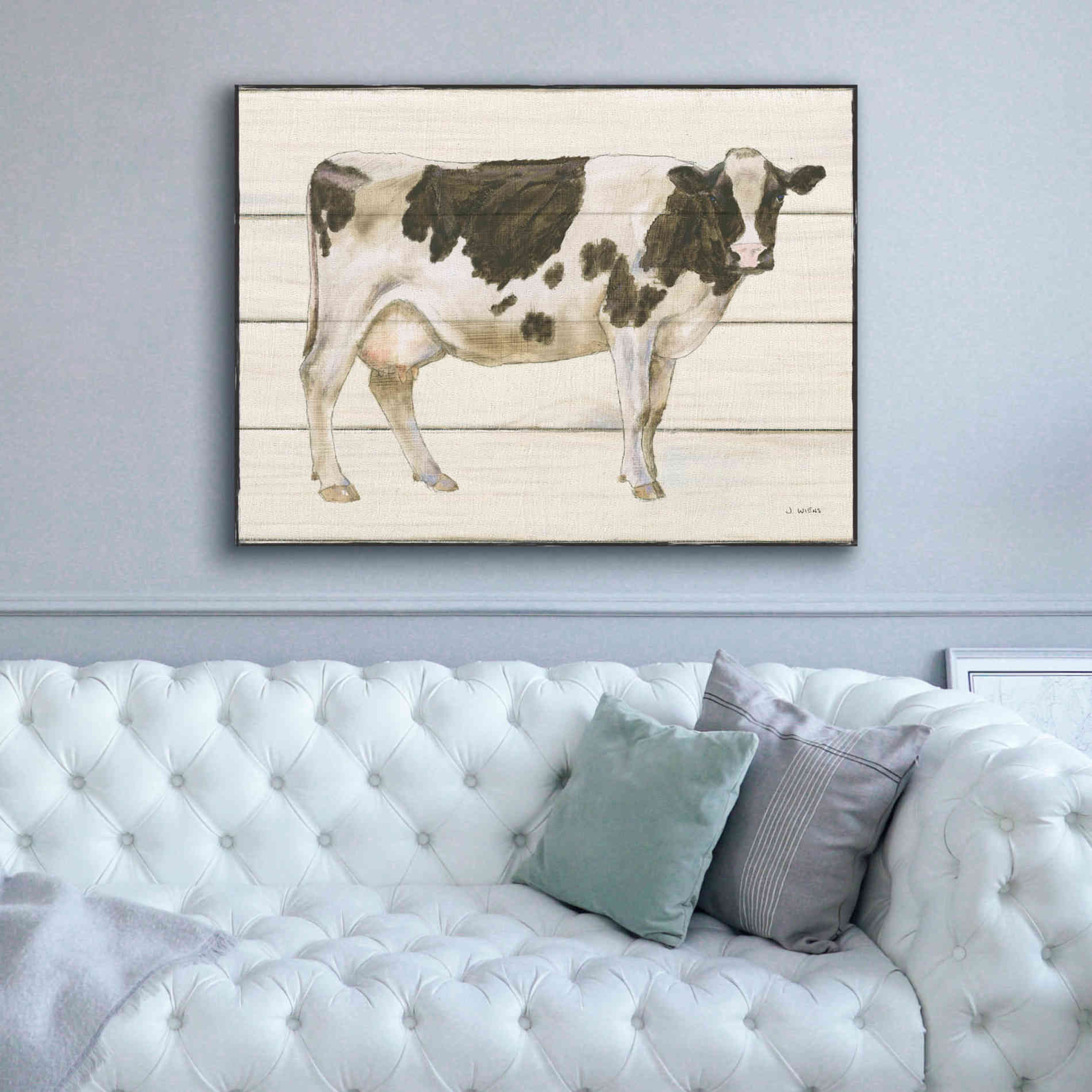 'Country Cow VII' by James Wiens, Canvas Wall Art,54 x 40
