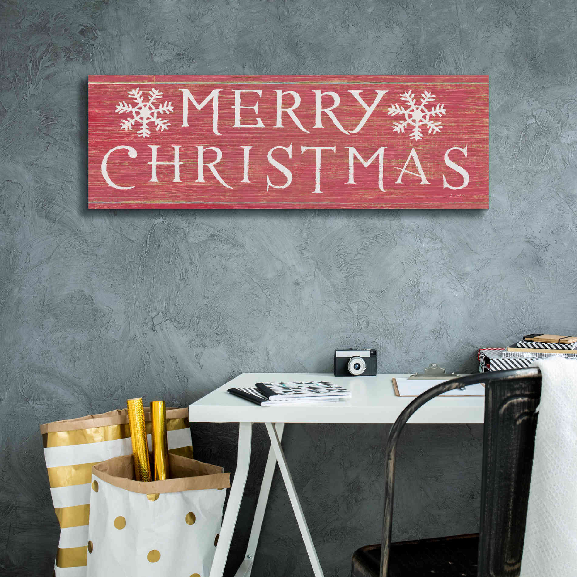 'Christmas Affinity III Red' by James Wiens, Canvas Wall Art,36 x 12