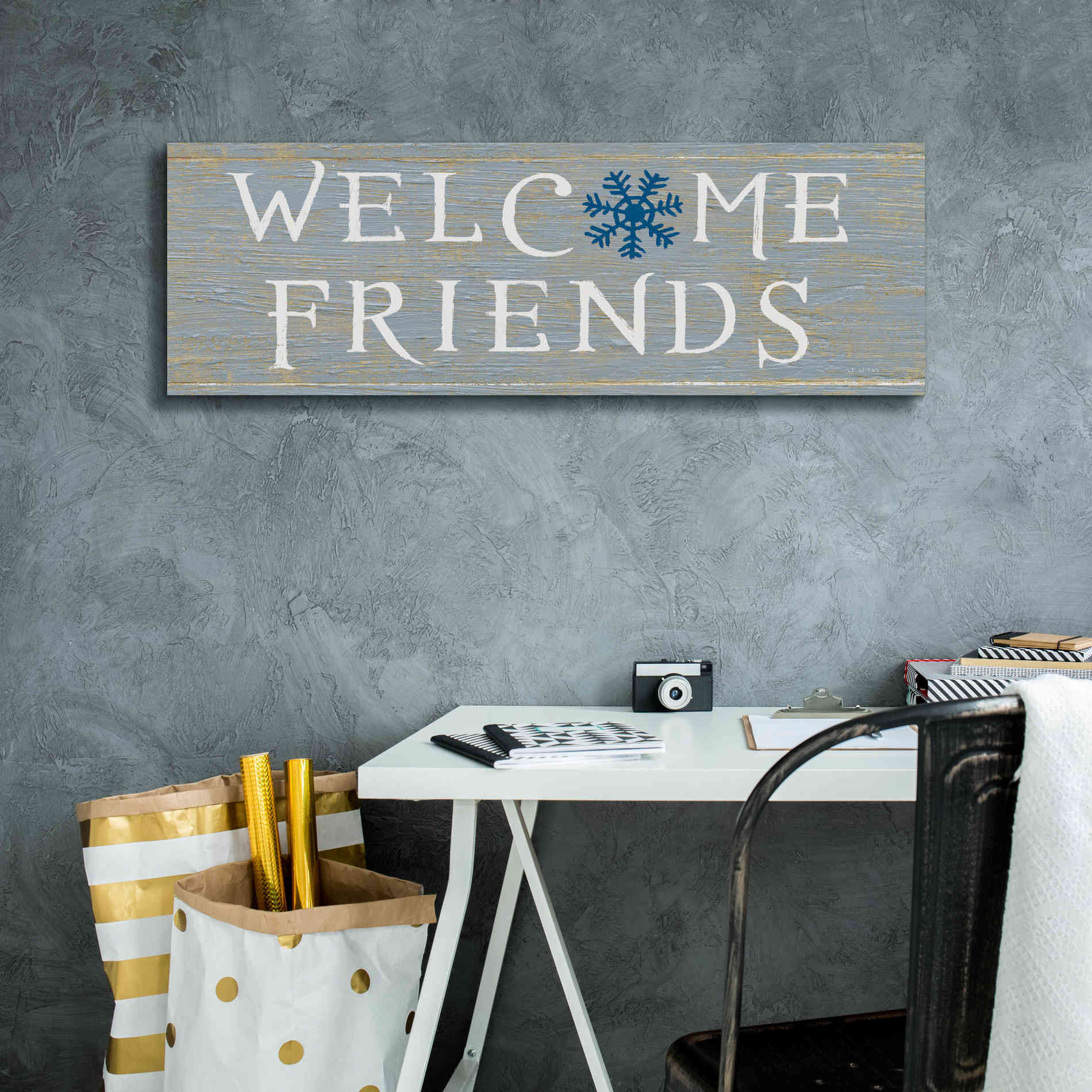 'Christmas Affinity II Grey' by James Wiens, Canvas Wall Art,36 x 12