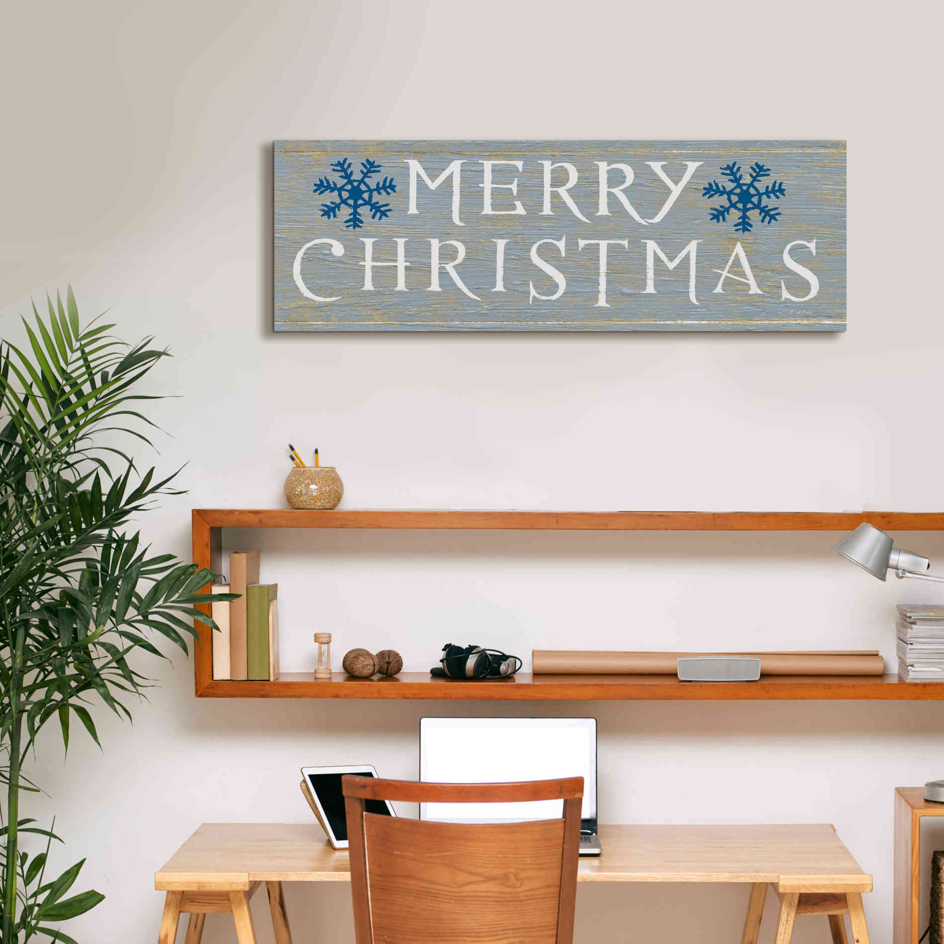 'Christmas Affinity III Grey' by James Wiens, Canvas Wall Art,36 x 12