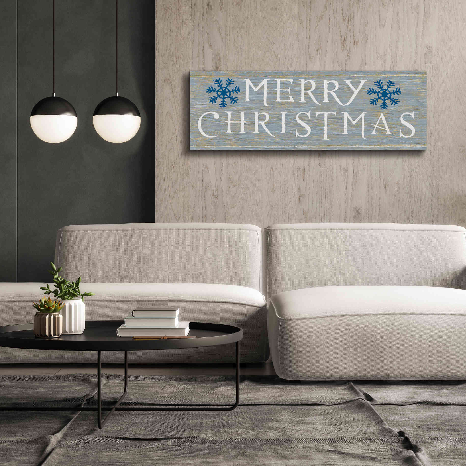 'Christmas Affinity III Grey' by James Wiens, Canvas Wall Art,60 x 20