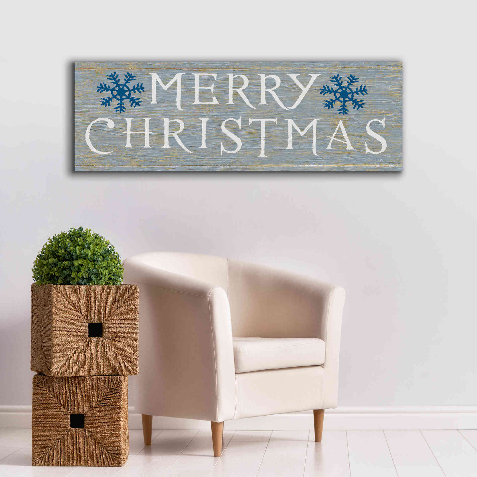 'Christmas Affinity III Grey' by James Wiens, Canvas Wall Art,60 x 20