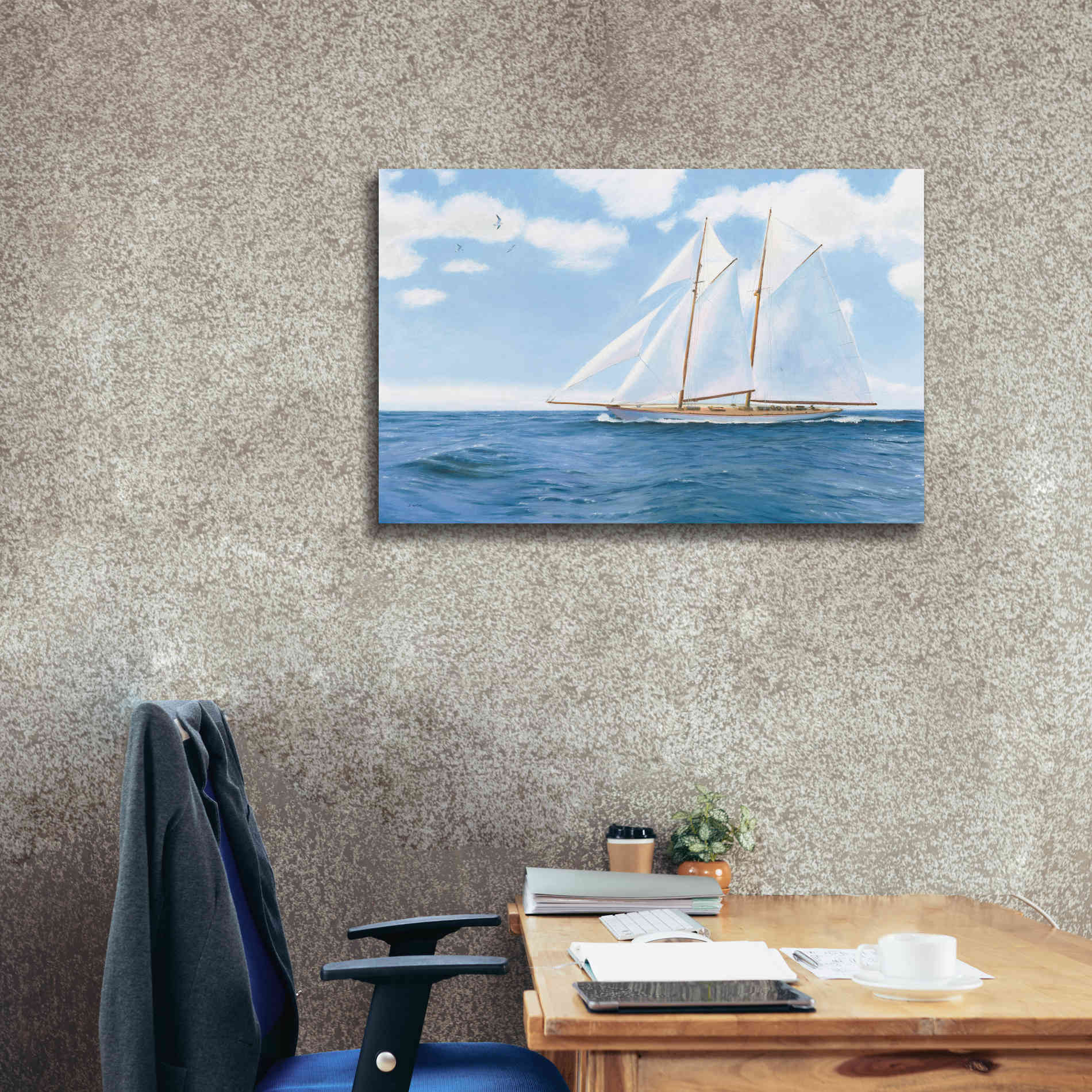 'Majestic Sailboat' by James Wiens, Canvas Wall Art,40 x 26