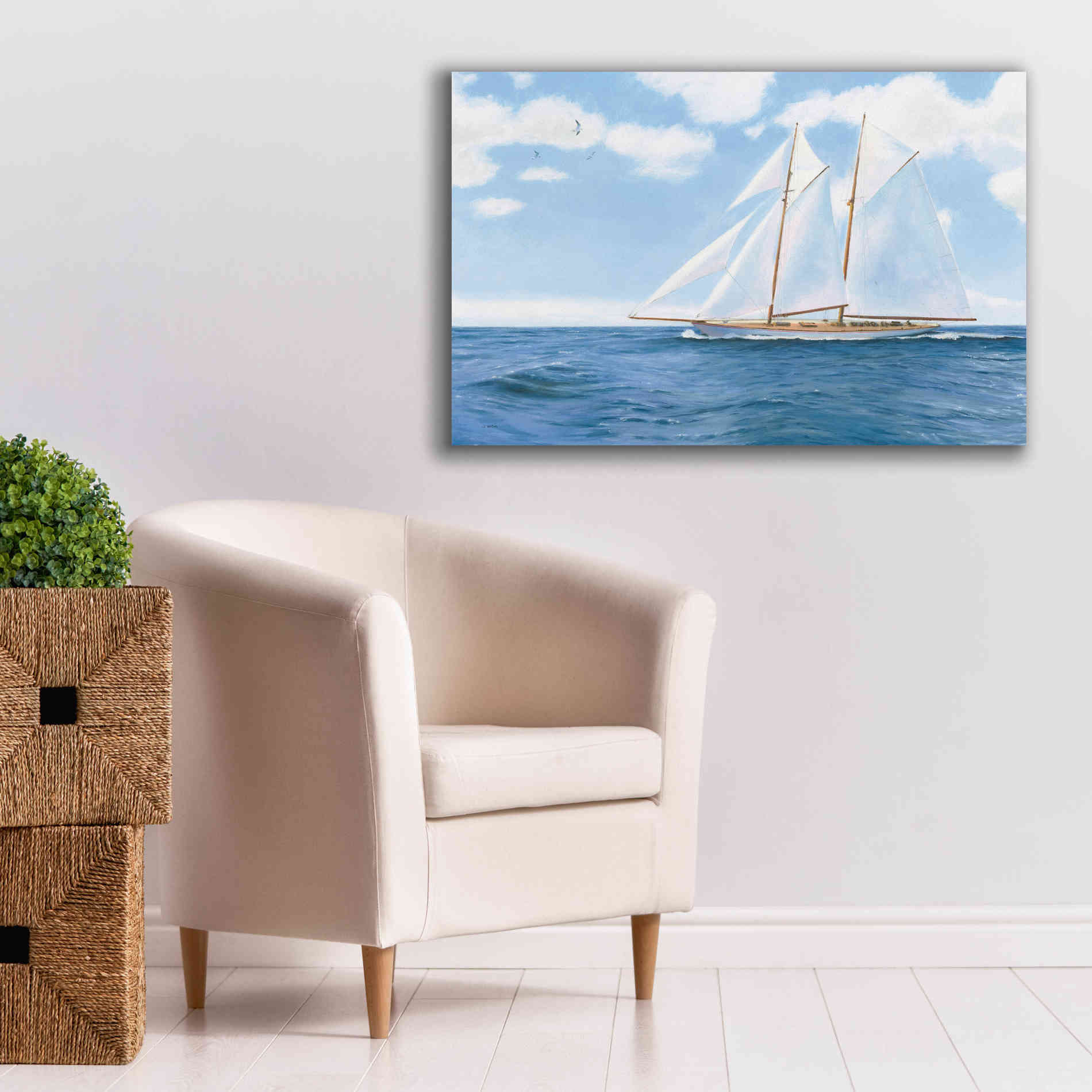 'Majestic Sailboat' by James Wiens, Canvas Wall Art,40 x 26