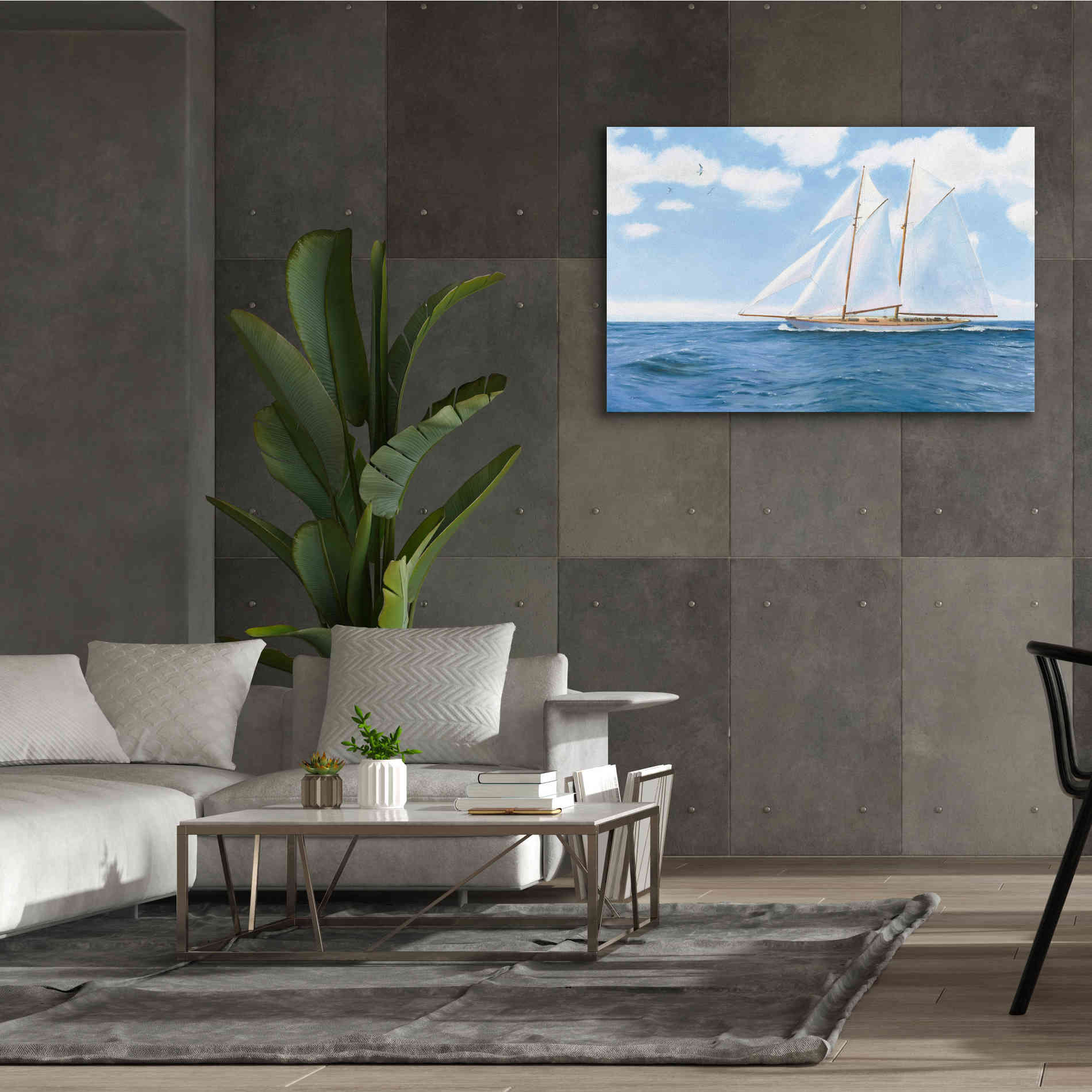 'Majestic Sailboat' by James Wiens, Canvas Wall Art,60 x 40