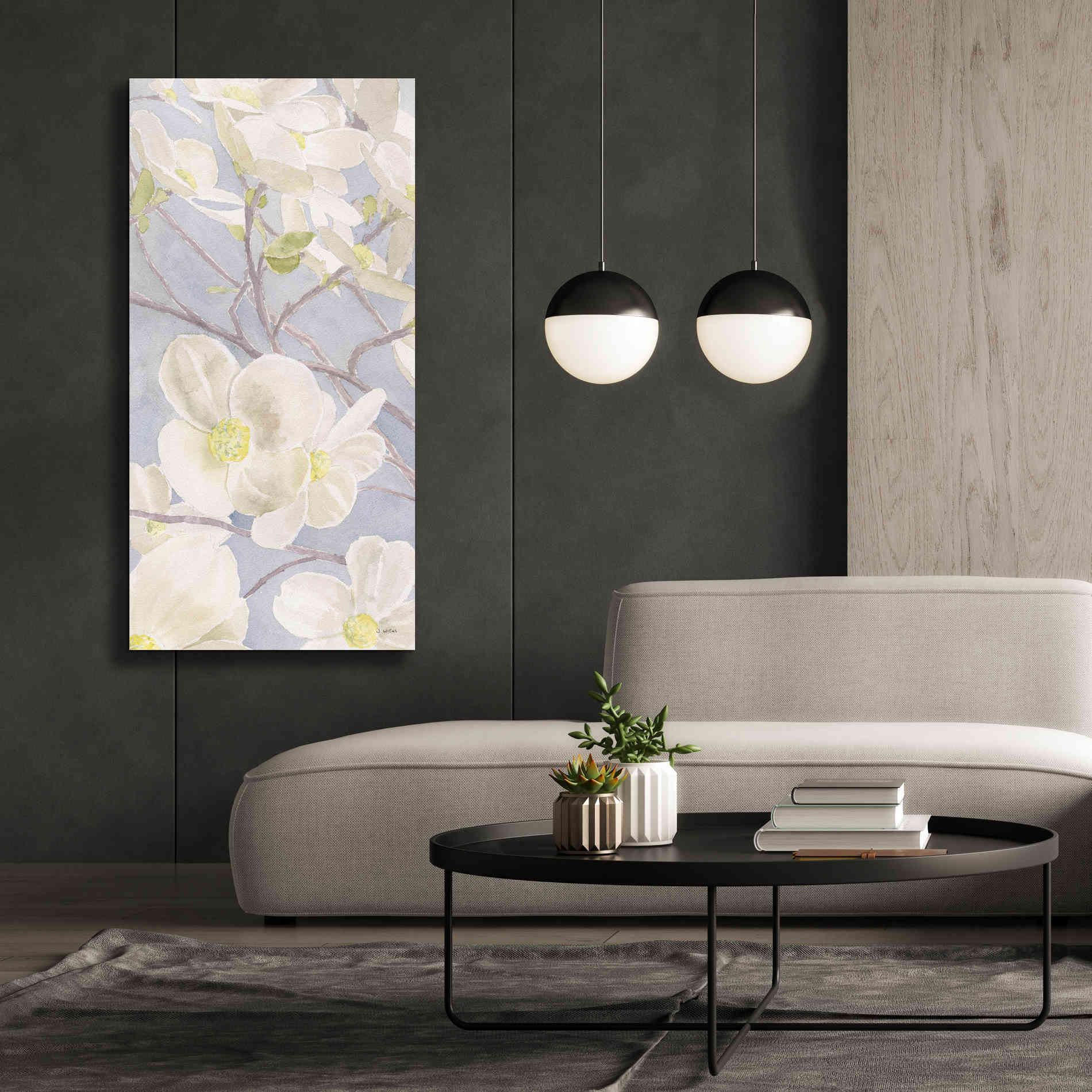 'Breezy Blossoms I' by James Wiens, Canvas Wall Art,30 x 60