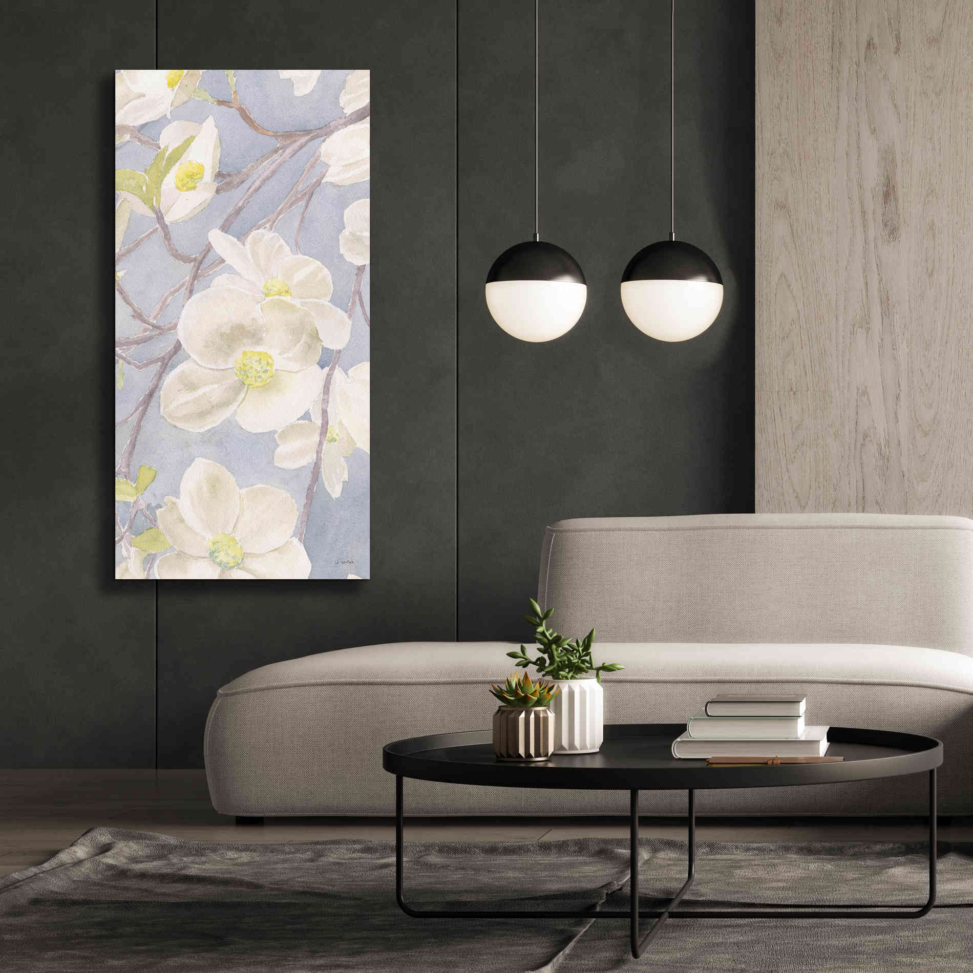 'Breezy Blossoms II' by James Wiens, Canvas Wall Art,30 x 60