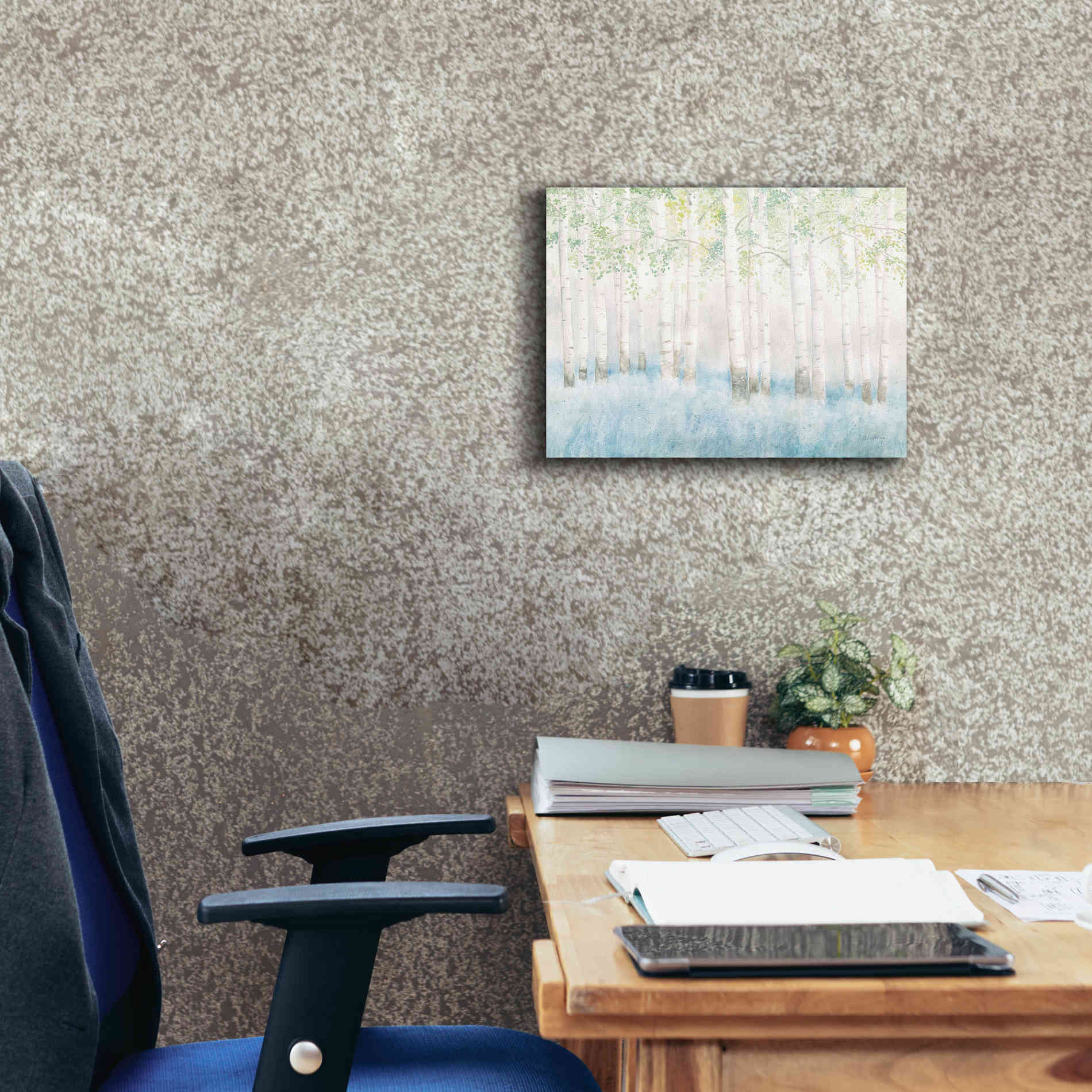 'Soft Birches' by James Wiens, Canvas Wall Art,16 x 12