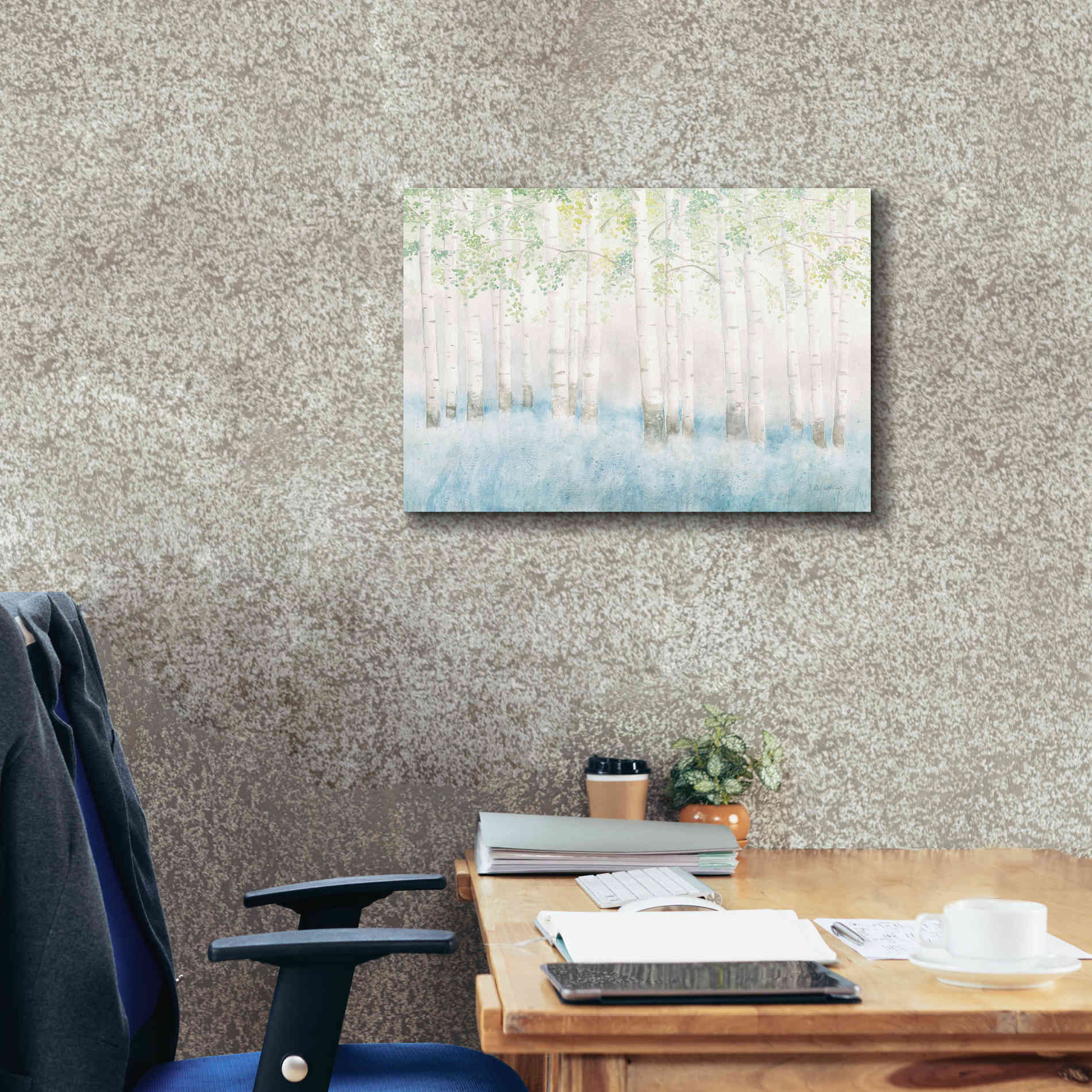 'Soft Birches' by James Wiens, Canvas Wall Art,26 x 18