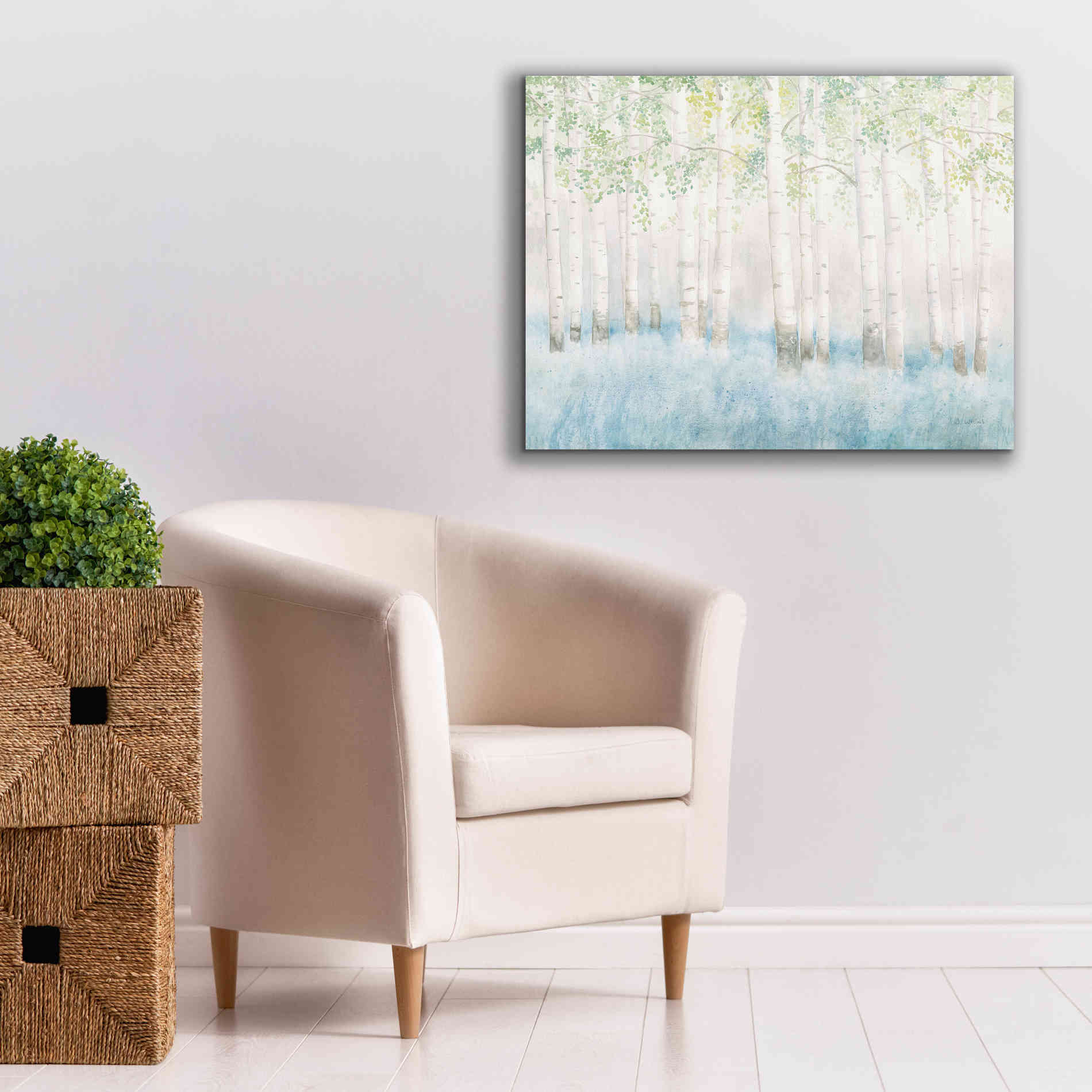 'Soft Birches' by James Wiens, Canvas Wall Art,34 x 26
