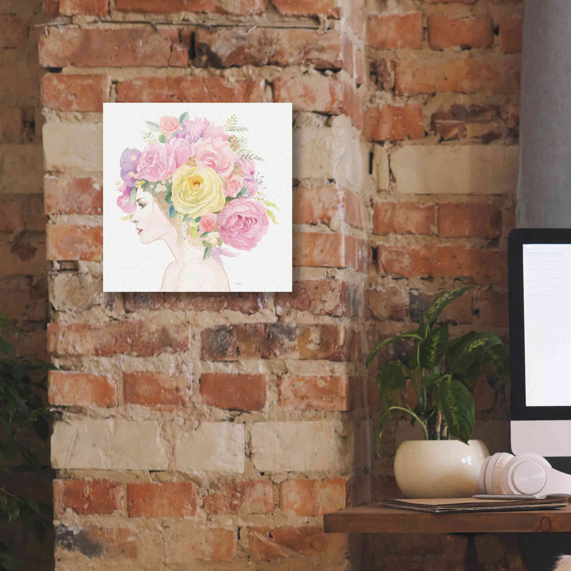 'Flowers in her Hair' by James Wiens, Canvas Wall Art,12 x 12