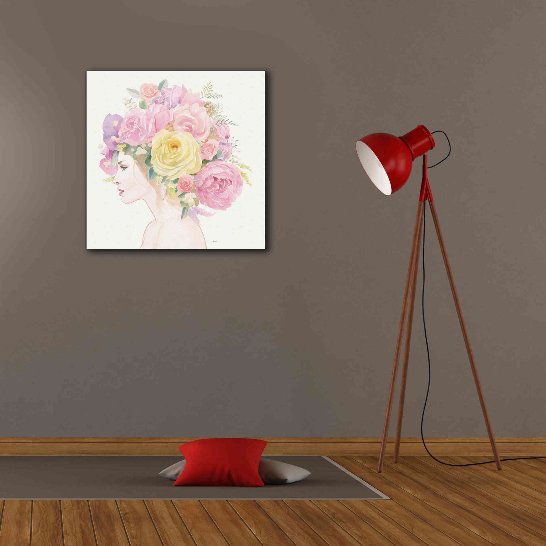 'Flowers in her Hair' by James Wiens, Canvas Wall Art,26 x 26