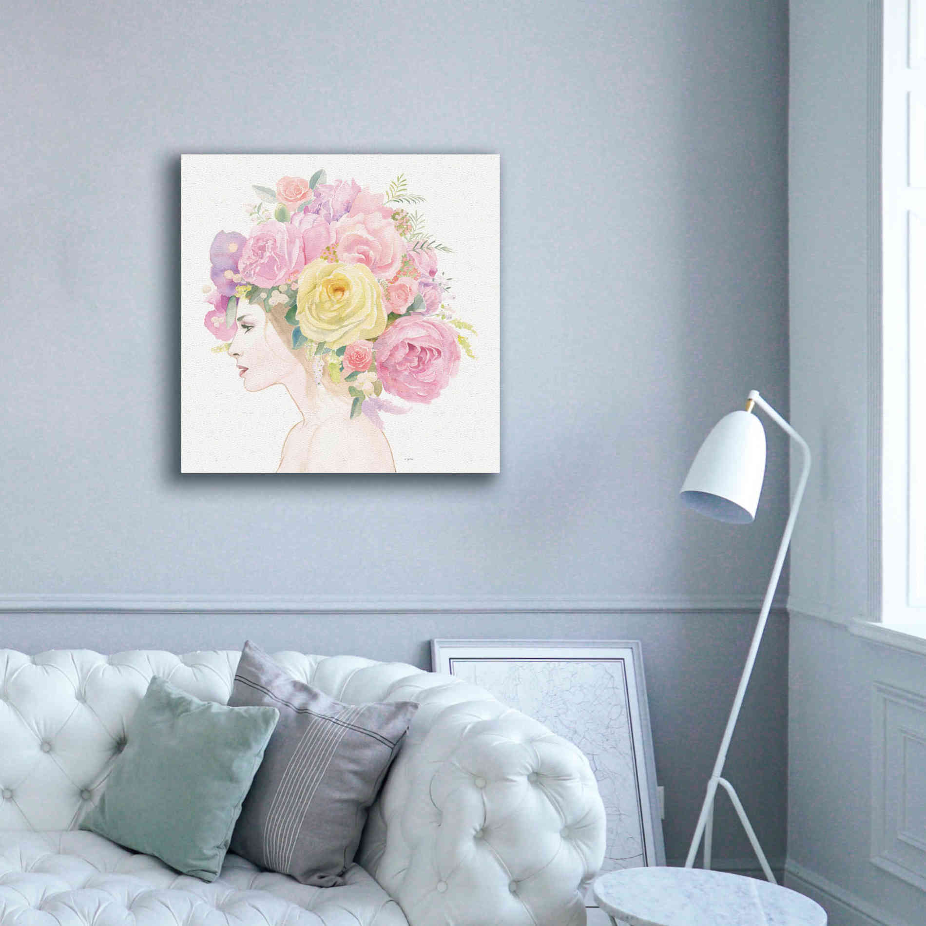 'Flowers in her Hair' by James Wiens, Canvas Wall Art,37 x 37