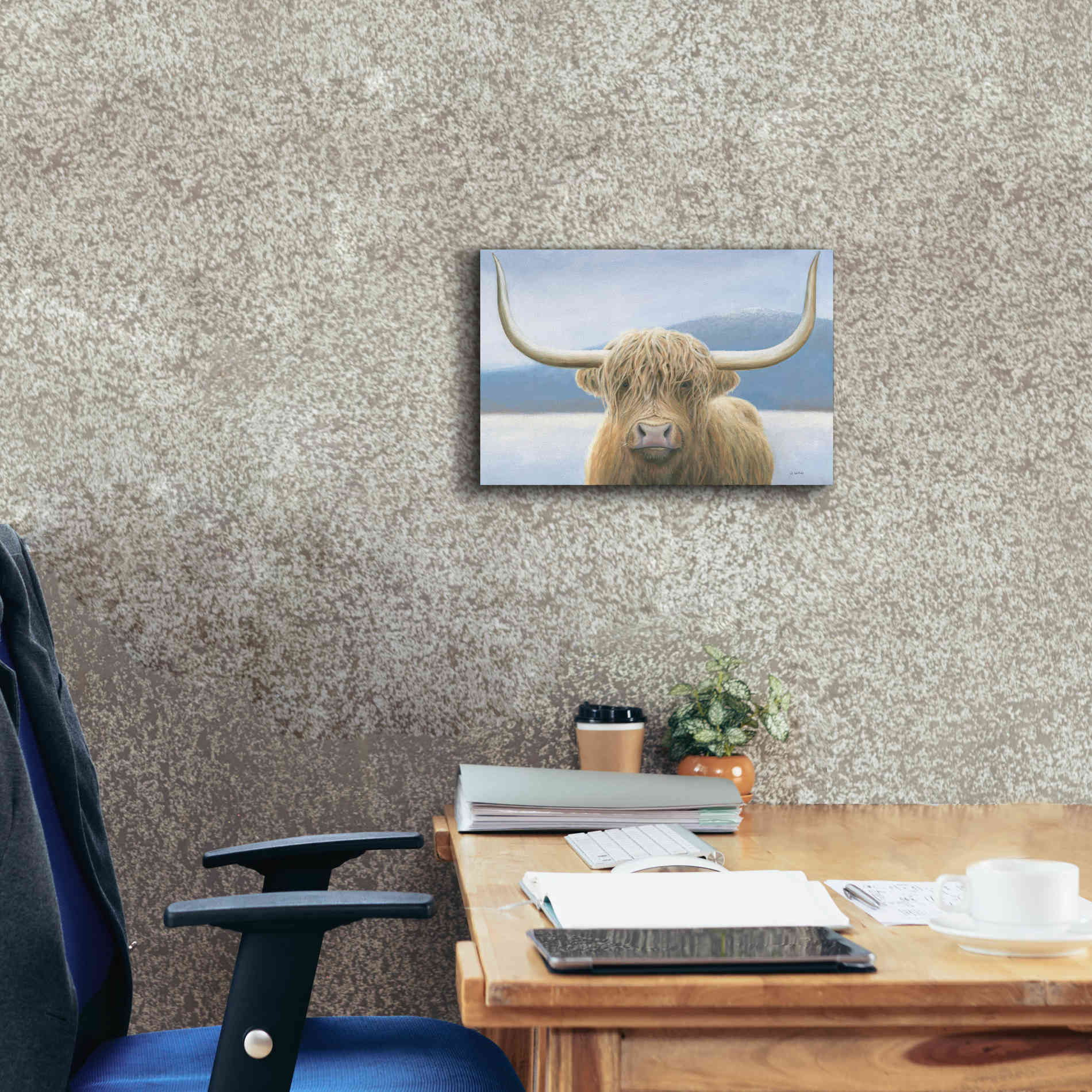 'Highland Cow' by James Wiens, Canvas Wall Art,18 x 12
