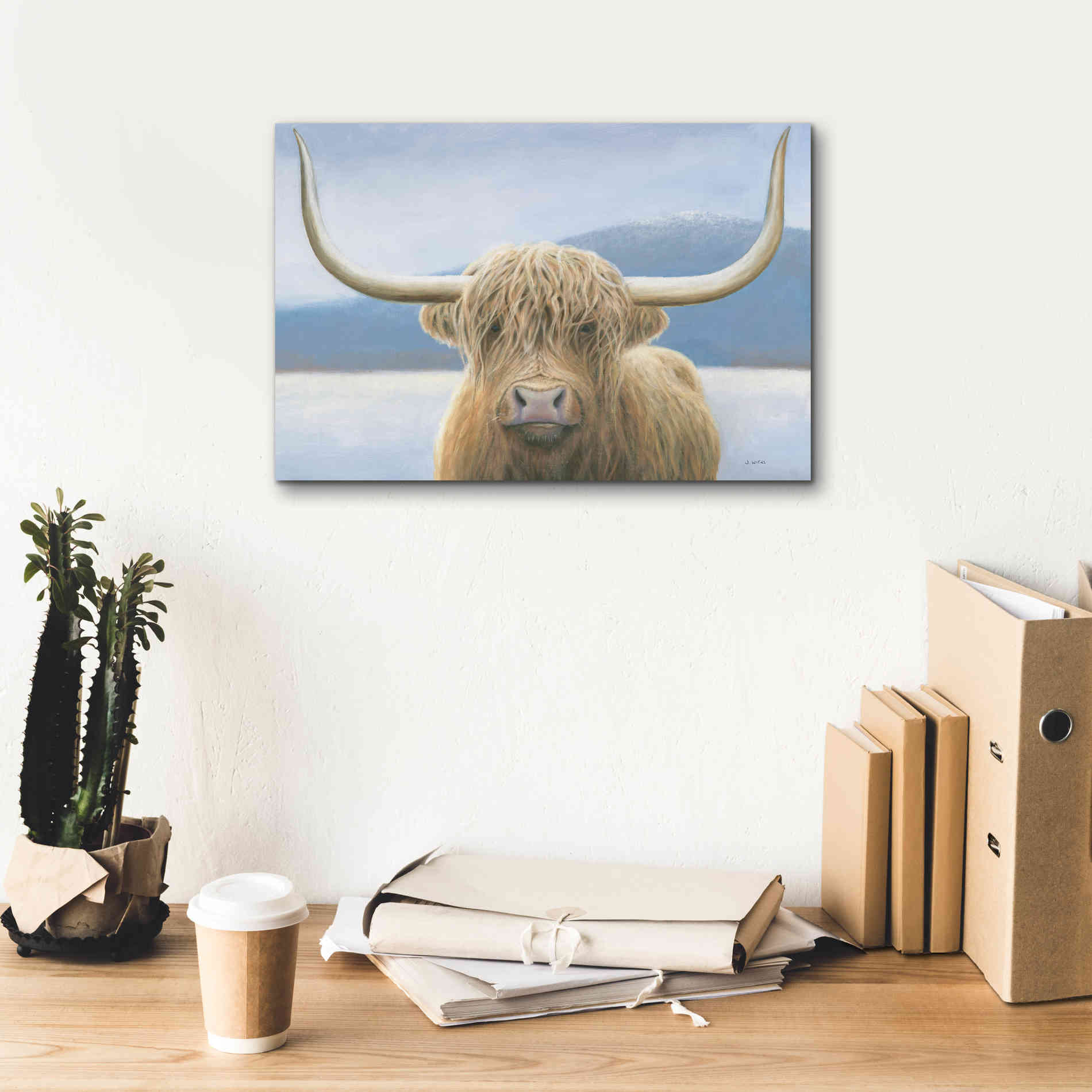 'Highland Cow' by James Wiens, Canvas Wall Art,18 x 12