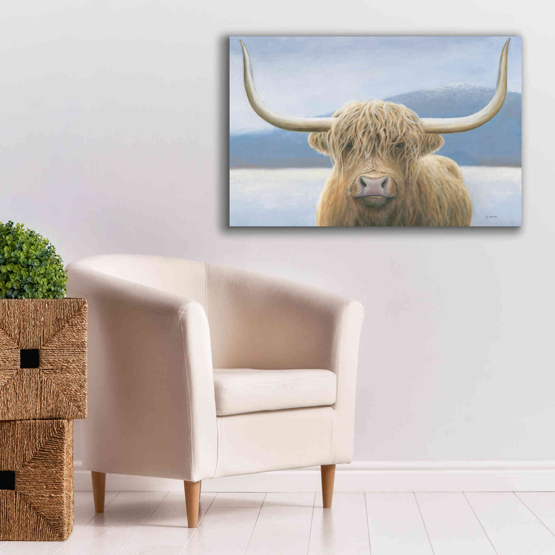 'Highland Cow' by James Wiens, Canvas Wall Art,40 x 26