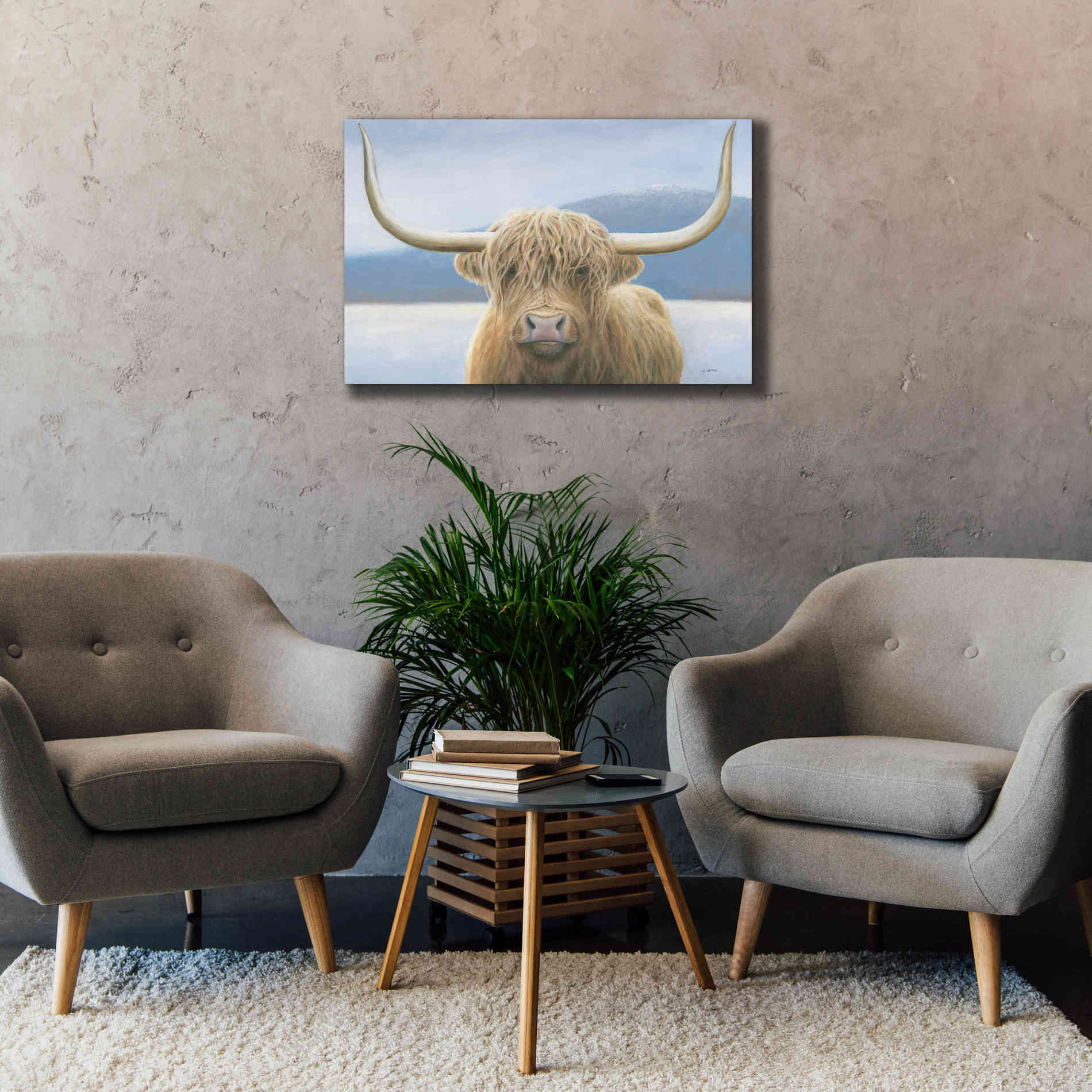 'Highland Cow' by James Wiens, Canvas Wall Art,40 x 26