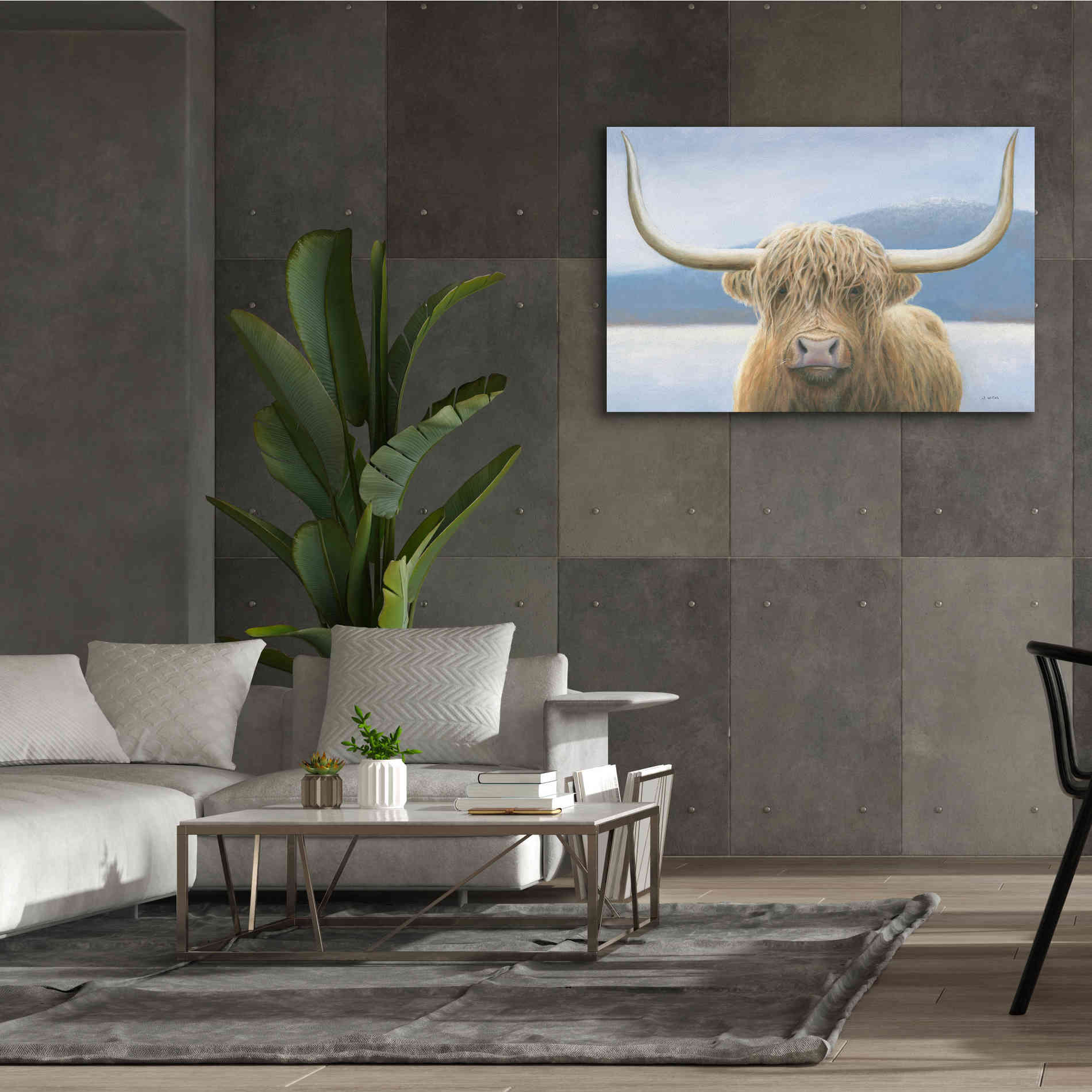 'Highland Cow' by James Wiens, Canvas Wall Art,60 x 40